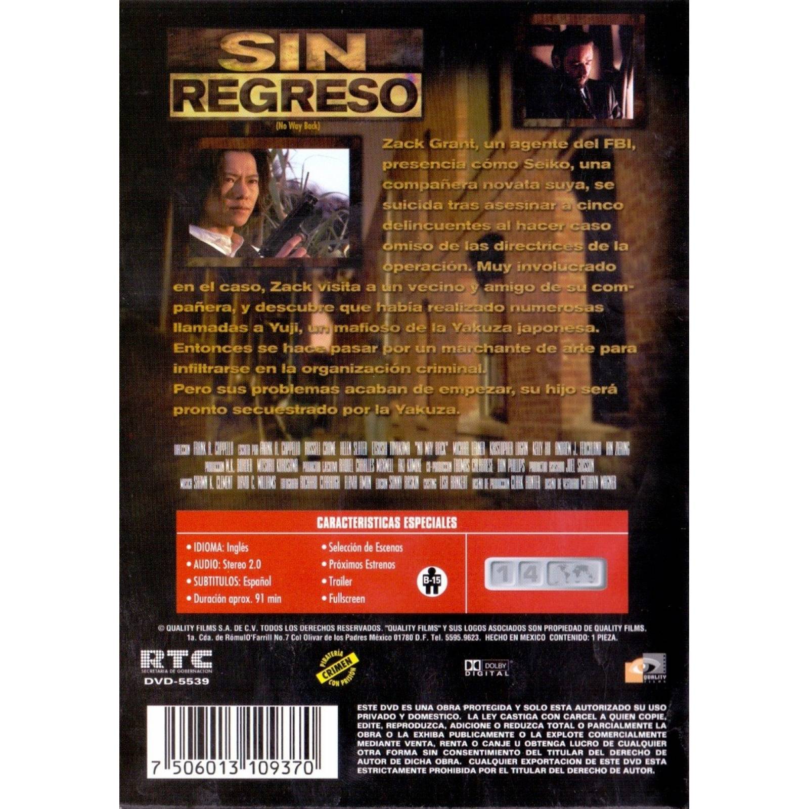 Sin Regreso No Way Back Russell Crowe Pelicula Dvd