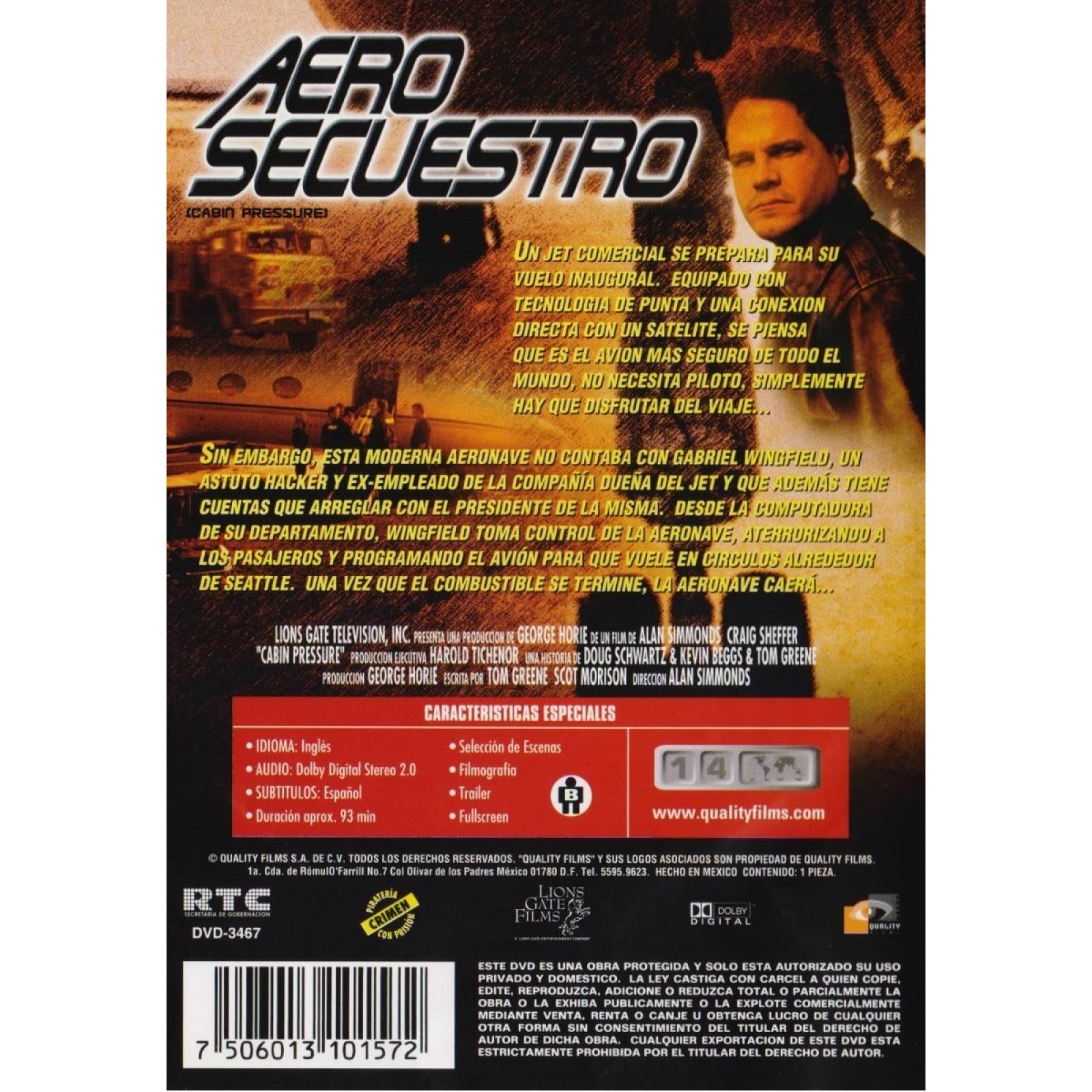 Aero Secuestro Cabin Pressure Alan Simmonds Pelicula Dvd