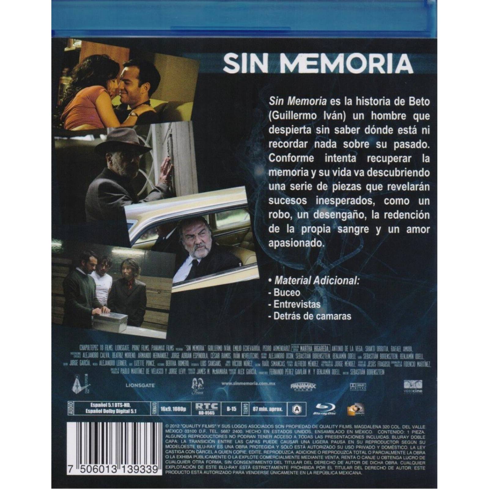 Sin Memoria Guillermo Ivan Martha Higareda Pelicula Blu-ray