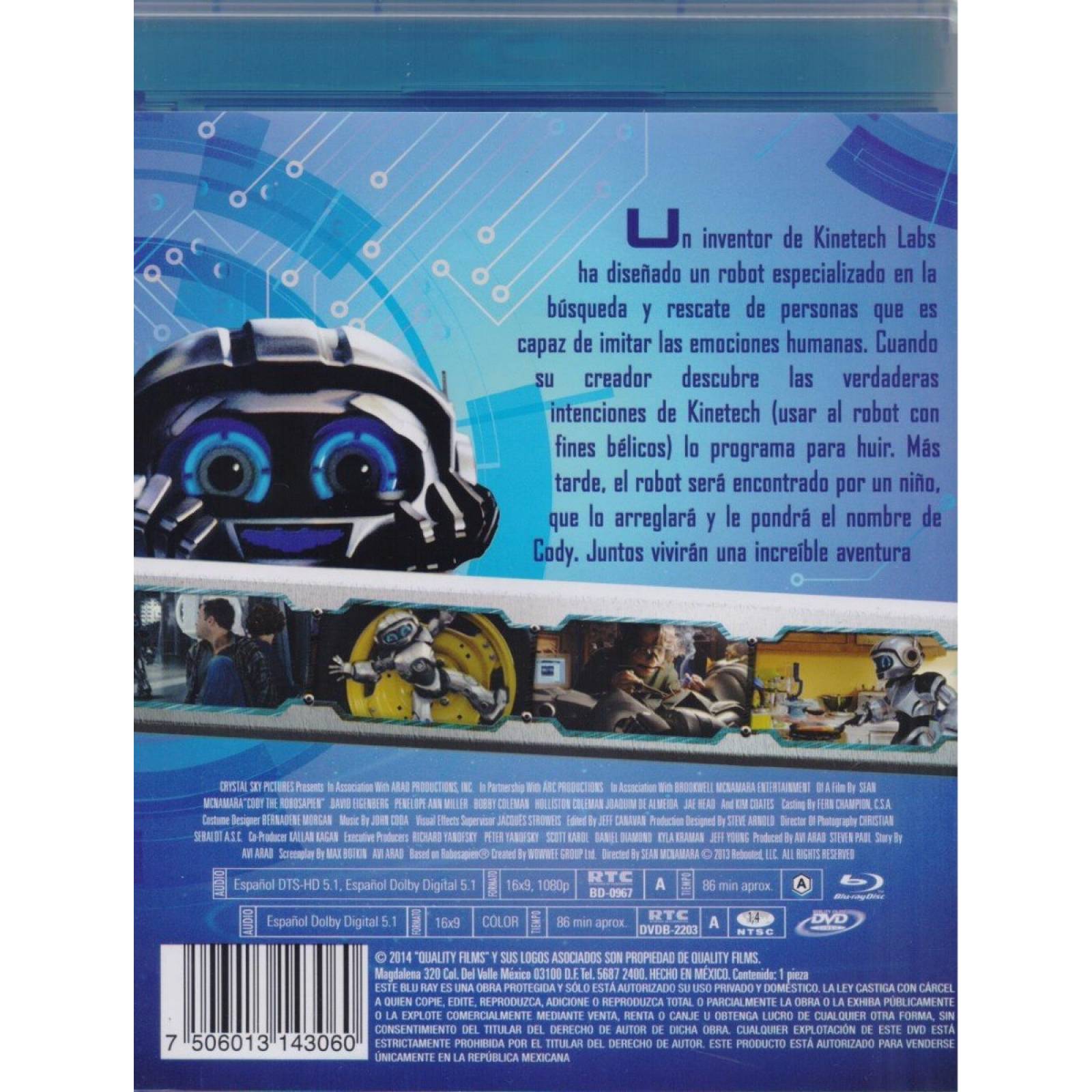 Cody Un Robot Con Corazon Pelicula Blu-ray + Dvd