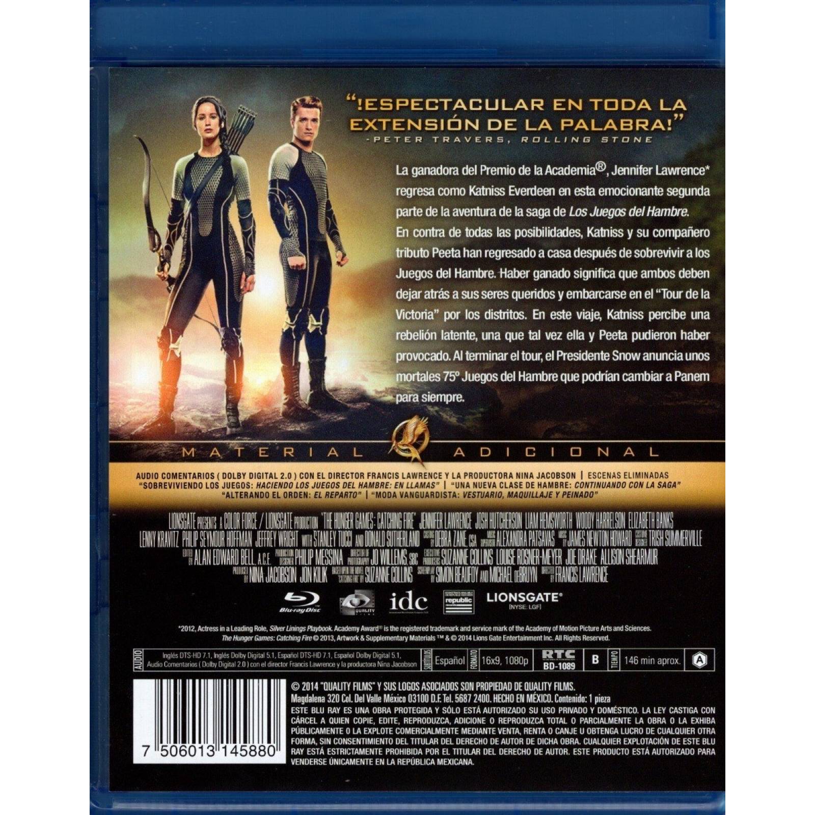 Los Juegos Del Hambre 2 Dos En Llamas Pelicula Blu-ray