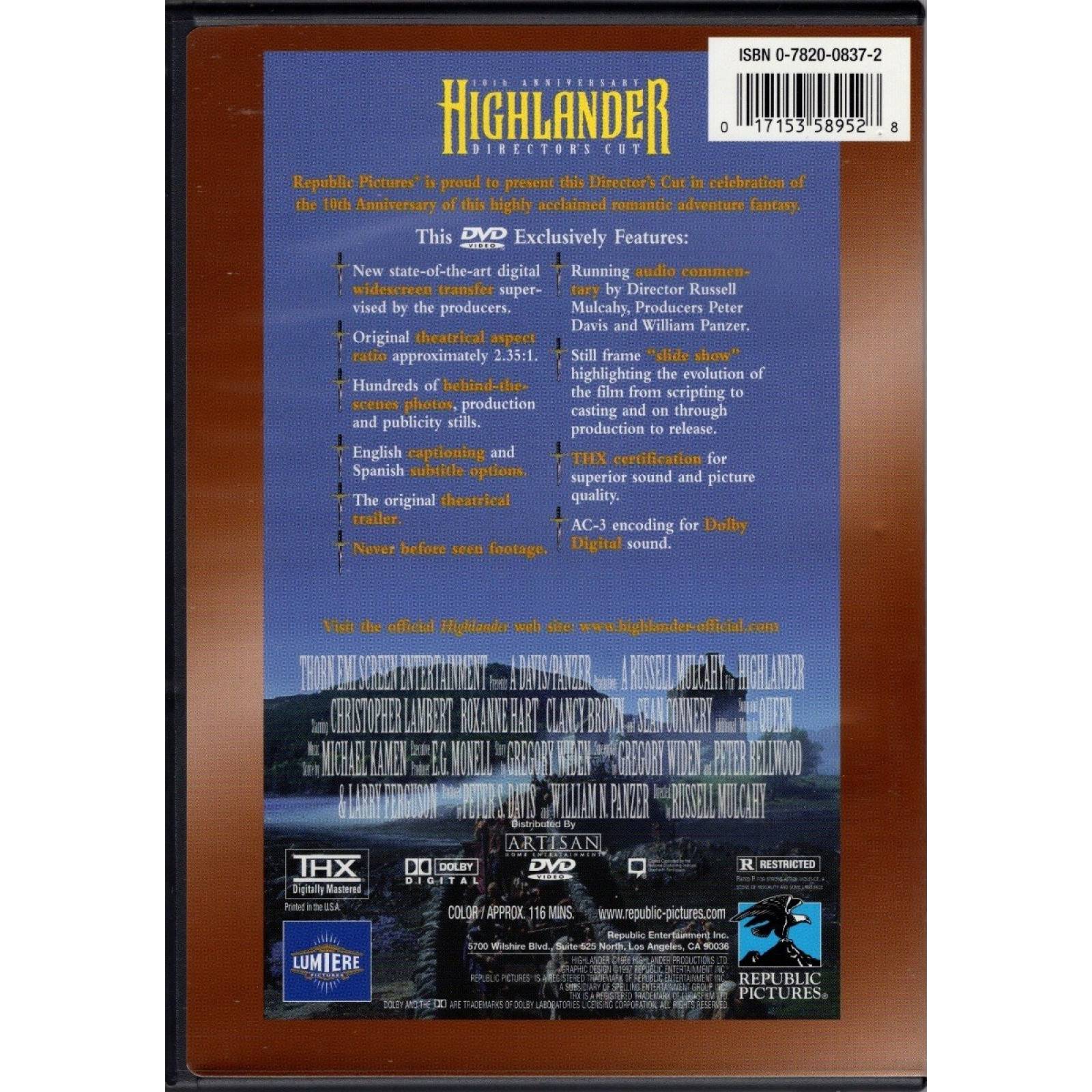 El Ultimo Inmortal Highlander Director Cut Pelicula Dvd