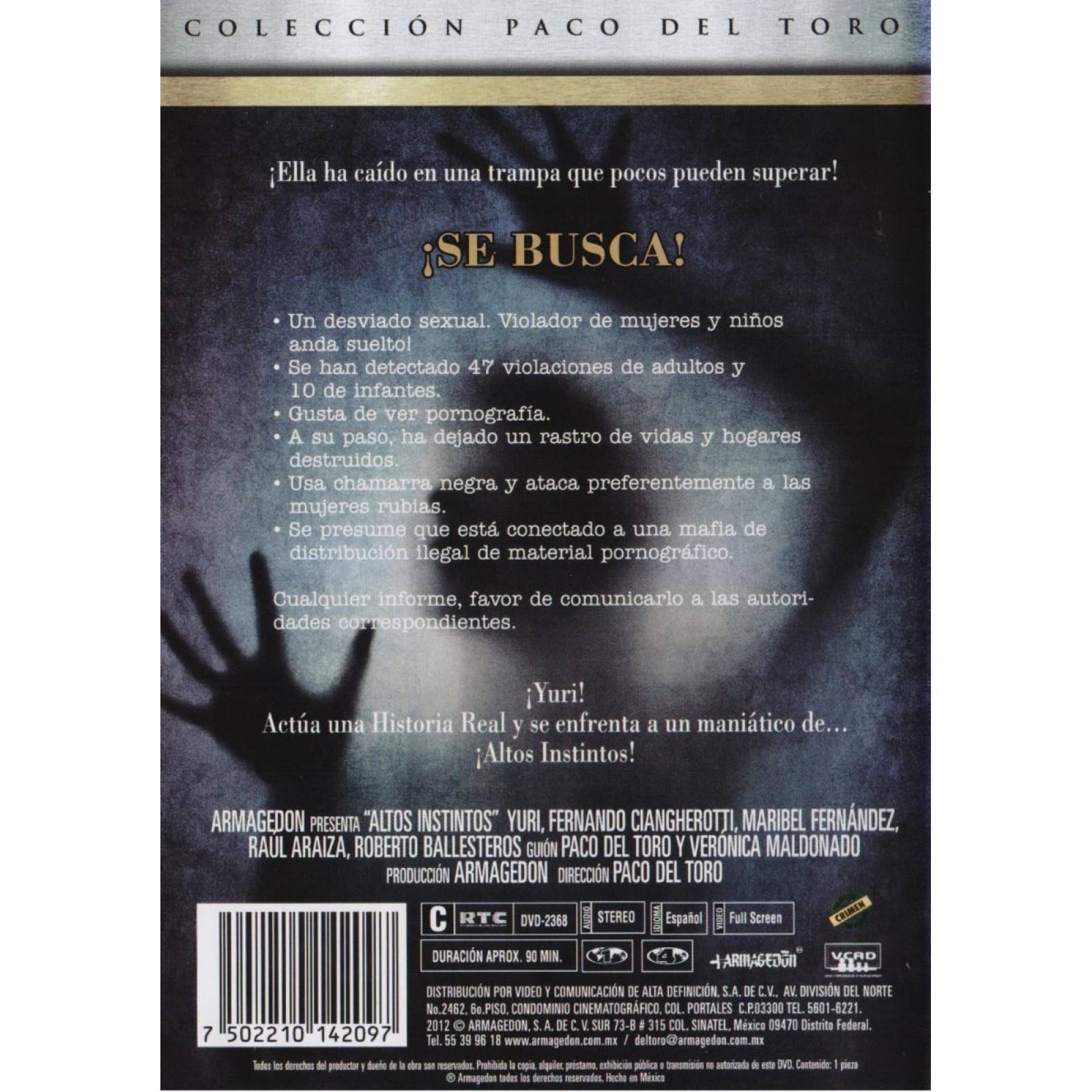 Altos Instintos 1995 Raul Araiza Yuri Pelicula Dvd