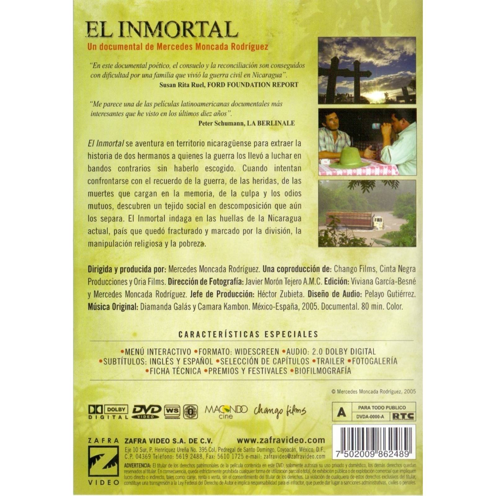El Inmortal Mercedes Moncada Rodríguez Documental Dvd