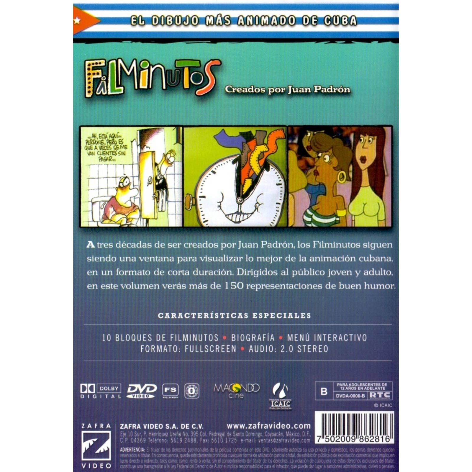 Filminutos Cortos Animados Cuba Juan Padron Dvd