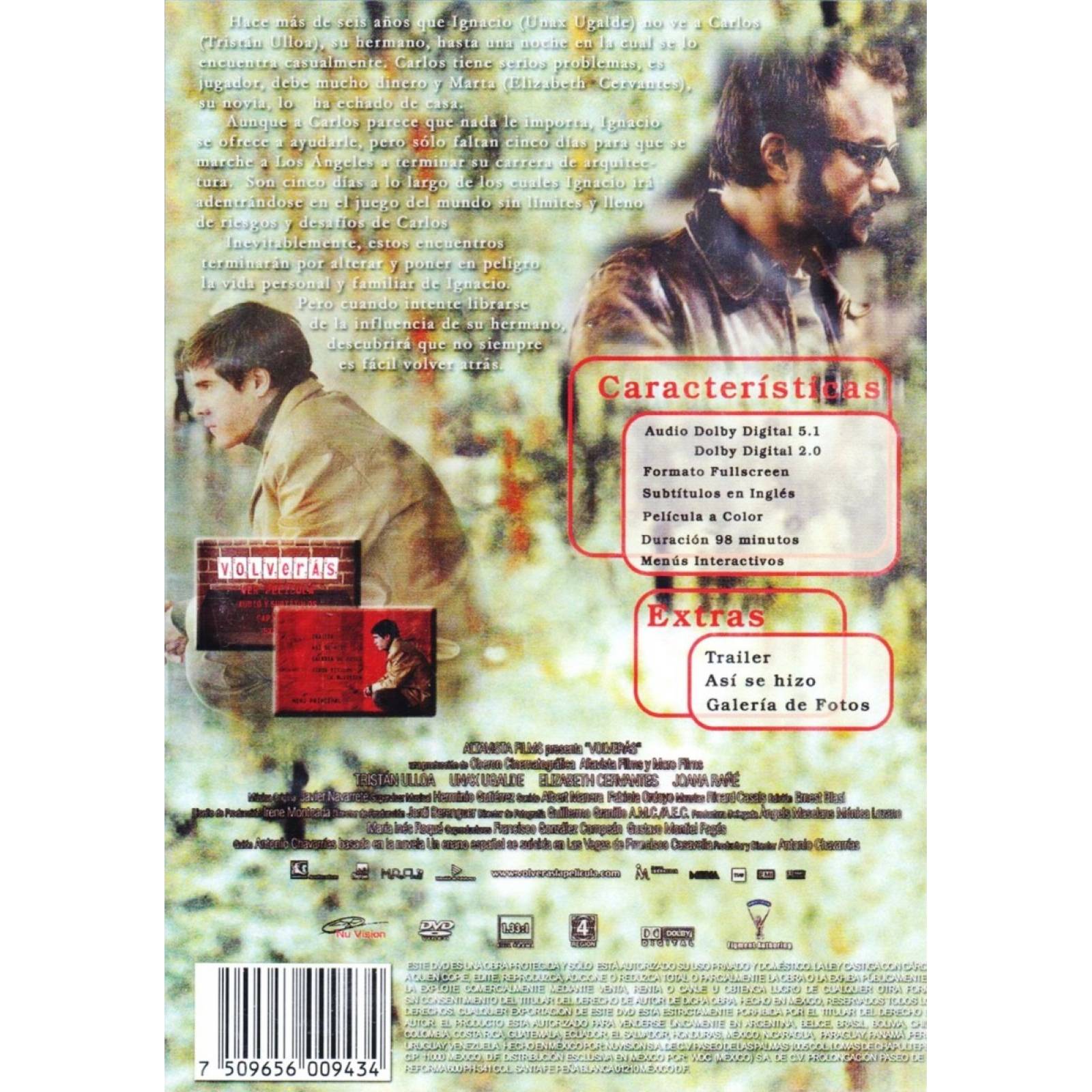 Volveras Tristan Ulloa Pelicula Dvd