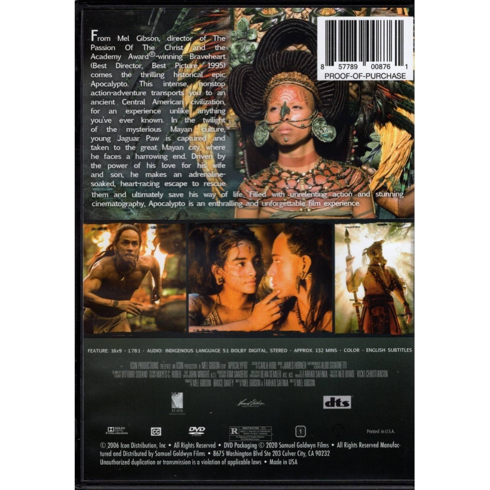 Apocalypto 2006 Mel Gibson Importada Pelicula Dvd