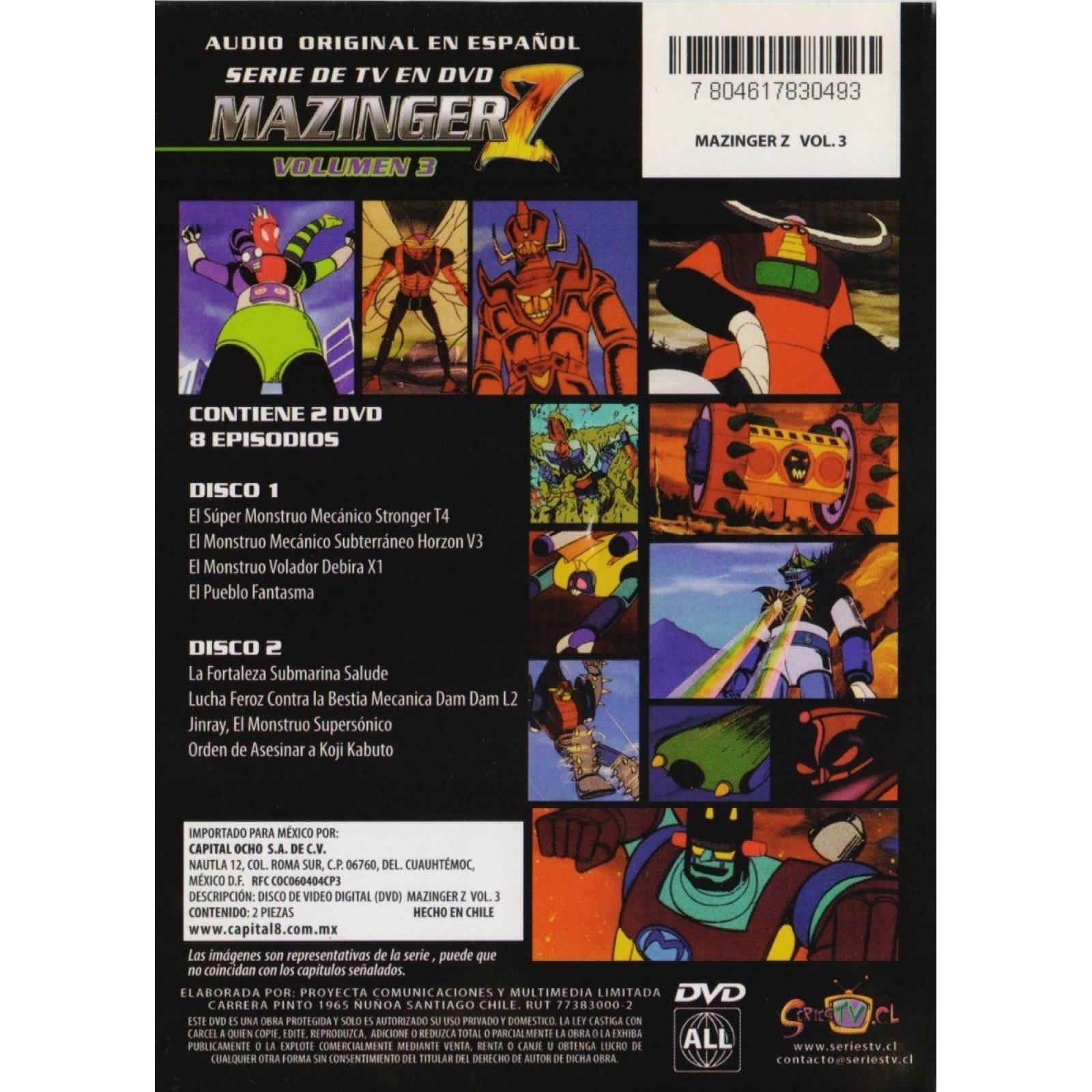 Mazinger Z Volumen 3 Tres Tercer Dvd