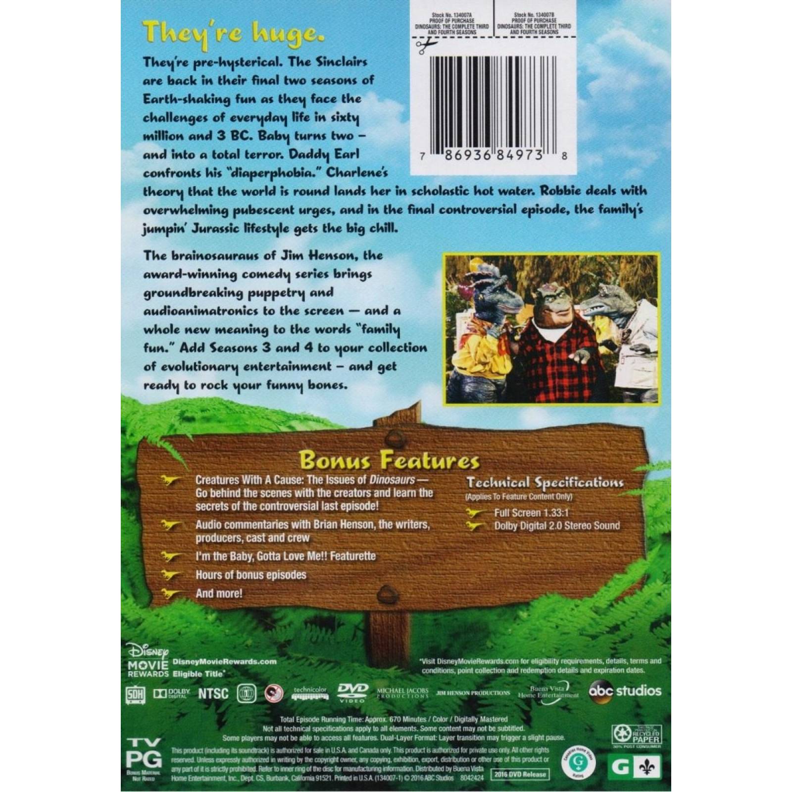 Dinosaurios Temporada 3 Tres Tercera & 4 Cuatro Cuarta Dvd