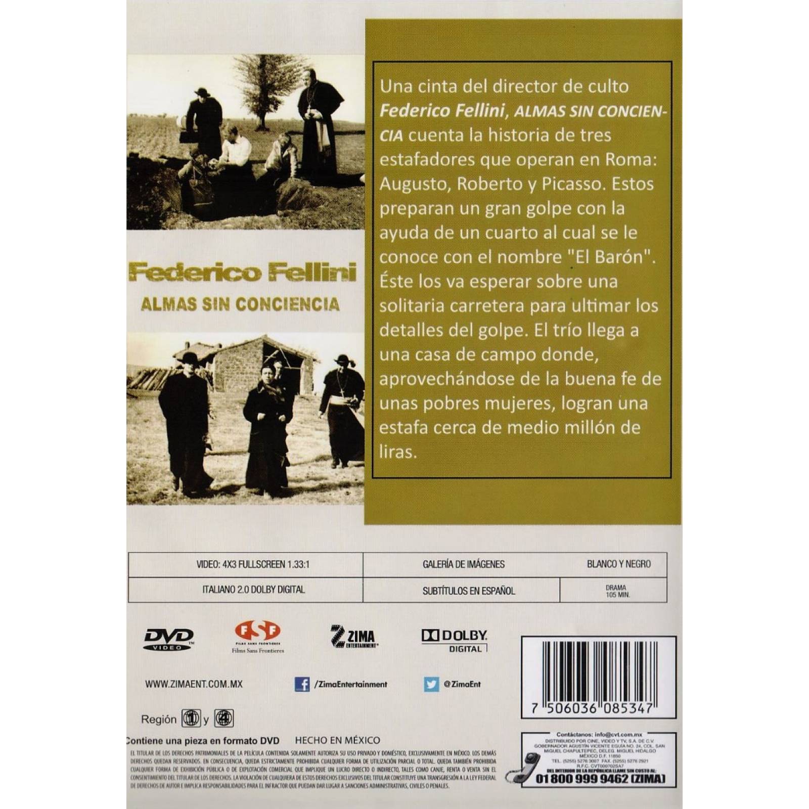 Almas Sin Conciencia The Swindle Fellini Pelicula Dvd