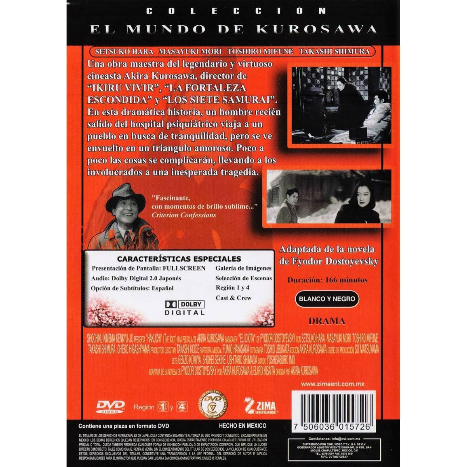 El Idiota Akira Kurosawa Pelicula Dvd