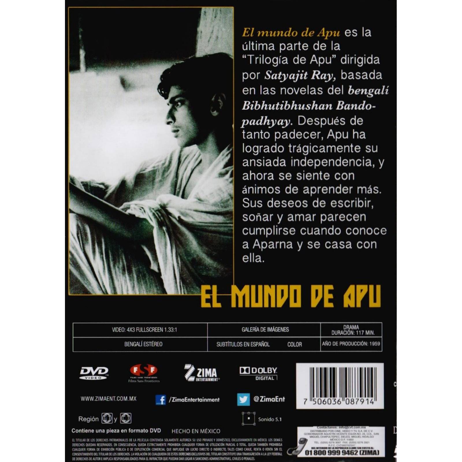 El Mundo De Apu The World Of Apu Satyajit Ray Pelicula Dvd