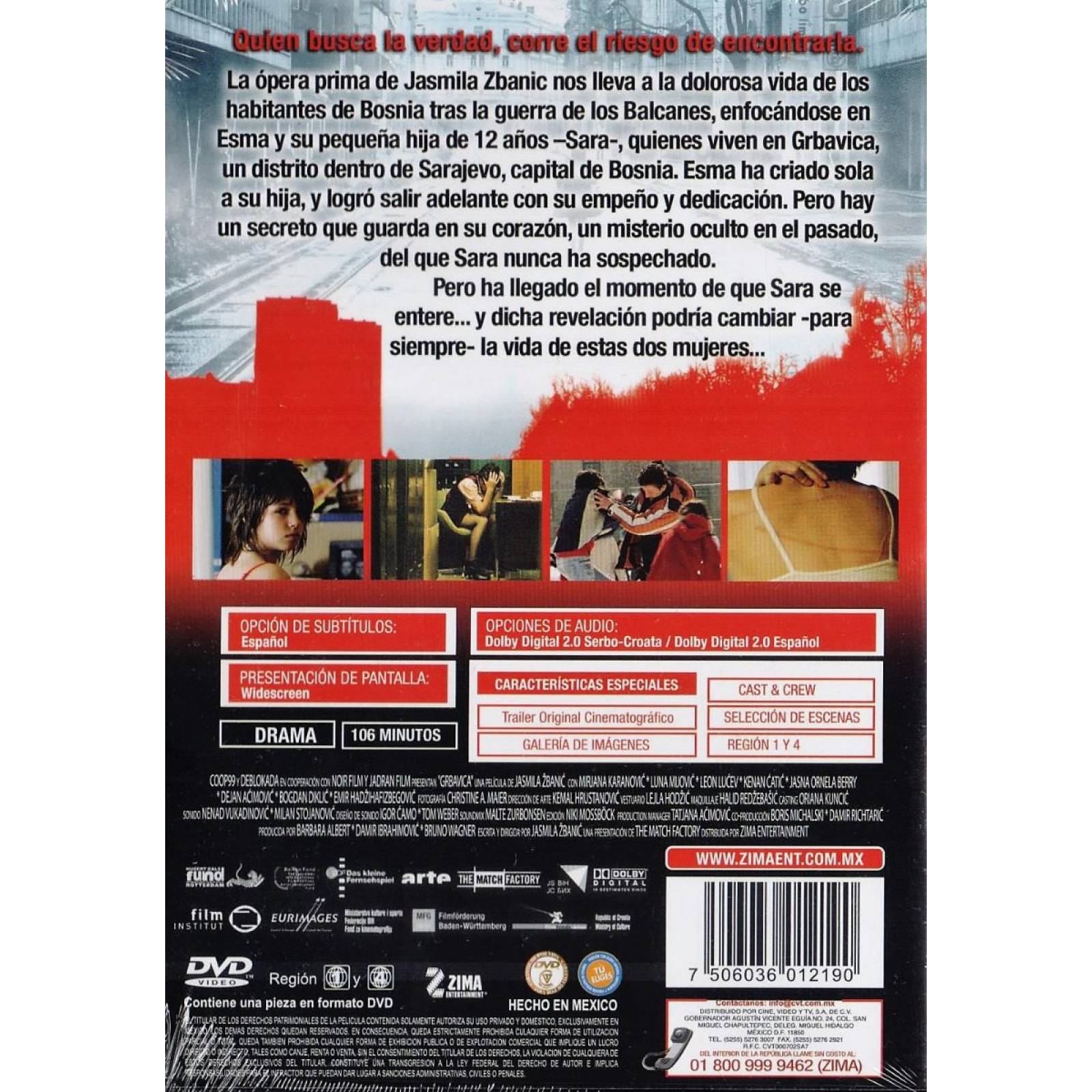 Grbavica La Revelacion De Sara Jasmila Zbanic Pelicula Dvd