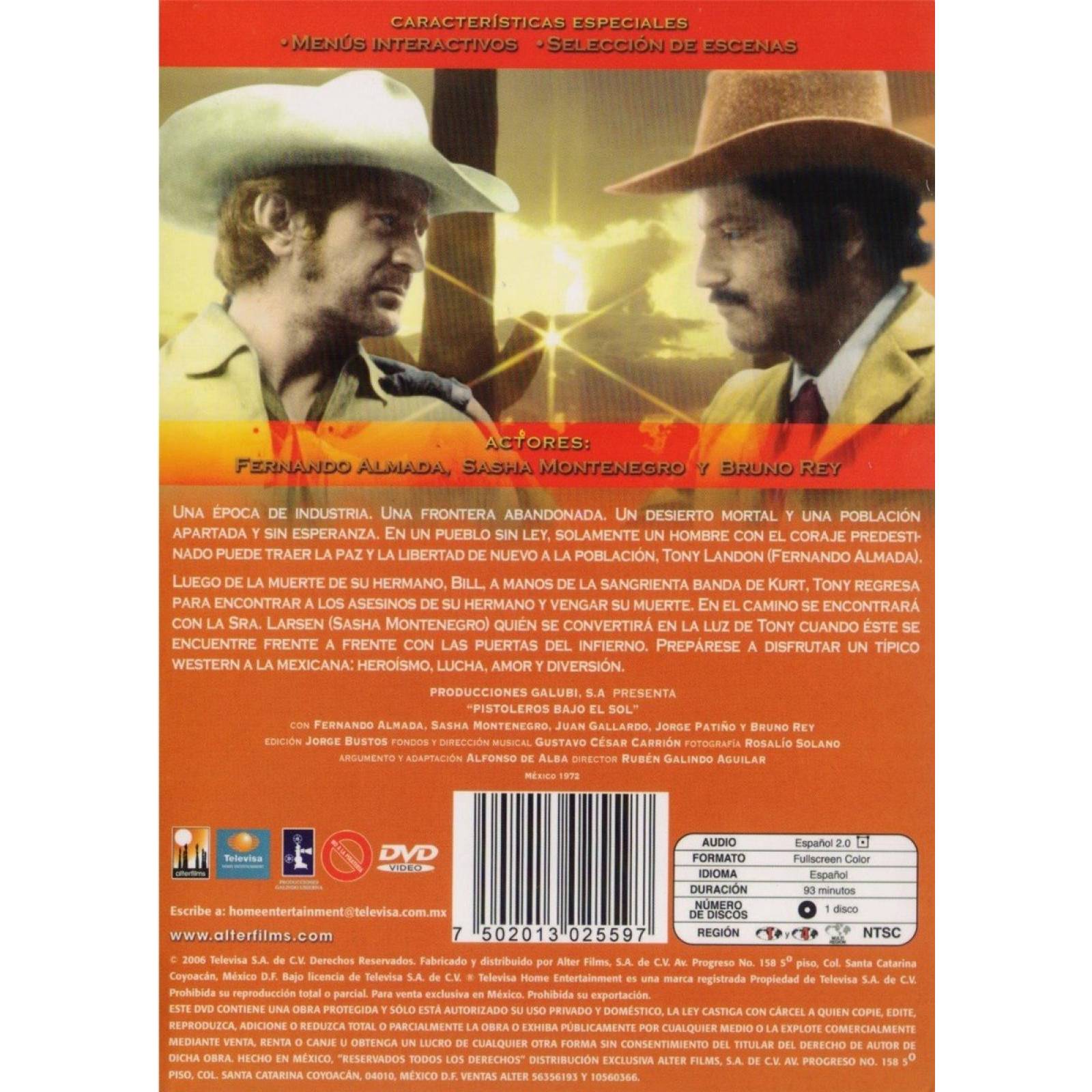 Pistoleros Bajo El Sol Fernando Almada Pelicula Mexicana Dvd