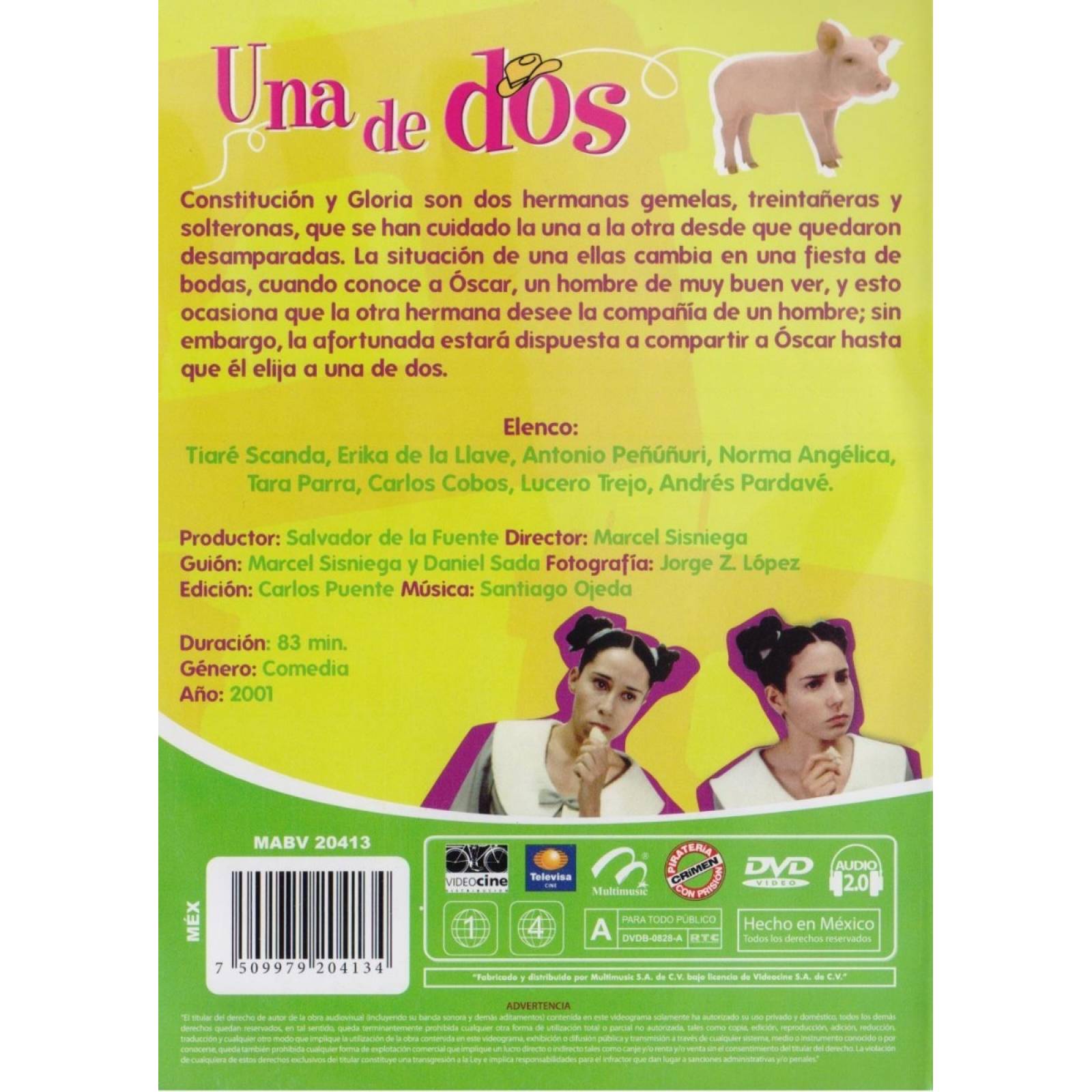 Una De Dos 2001 Erika De La Llave Pelicula Dvd