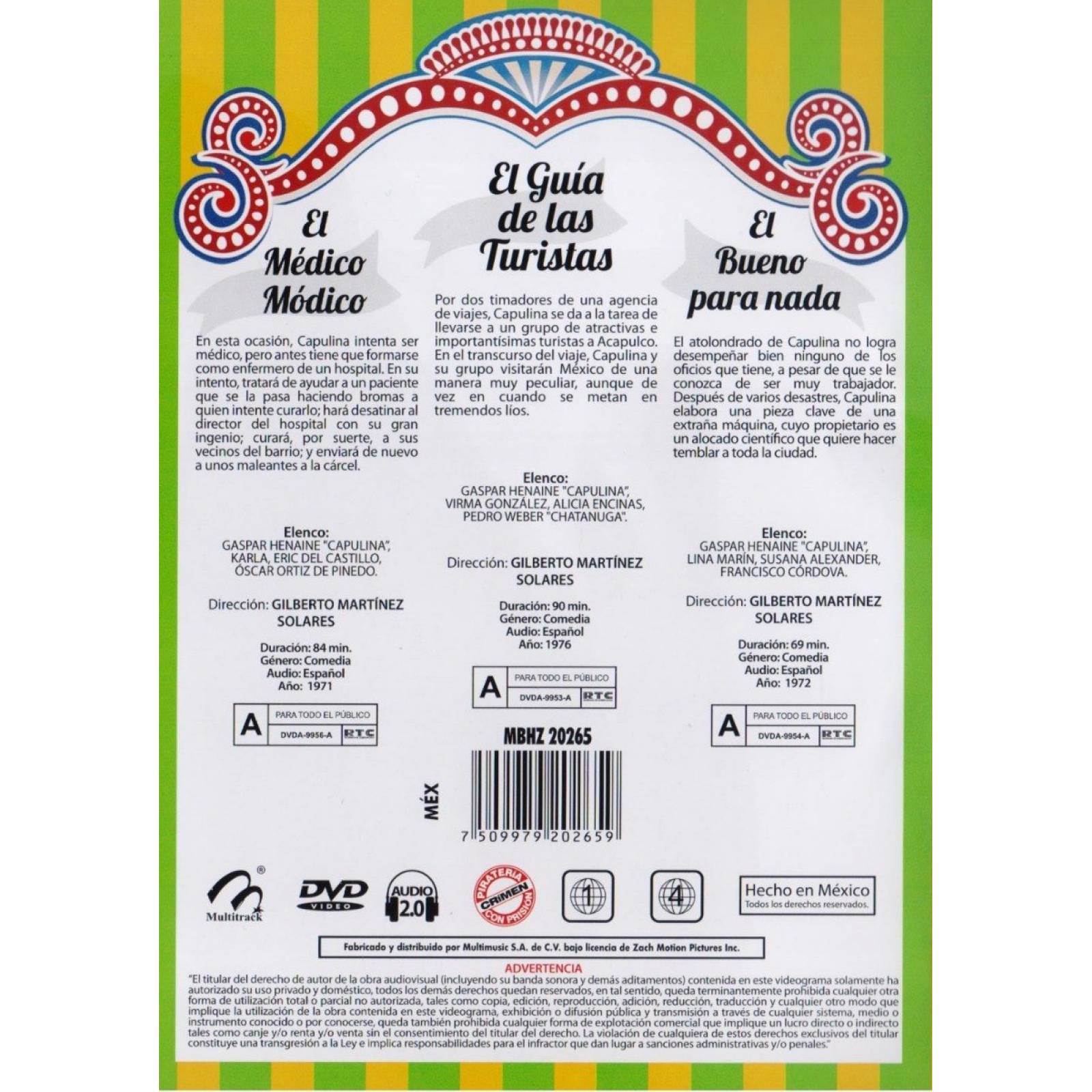 Capulina Volumen 9 Coleccion De 3 Peliculas Dvd