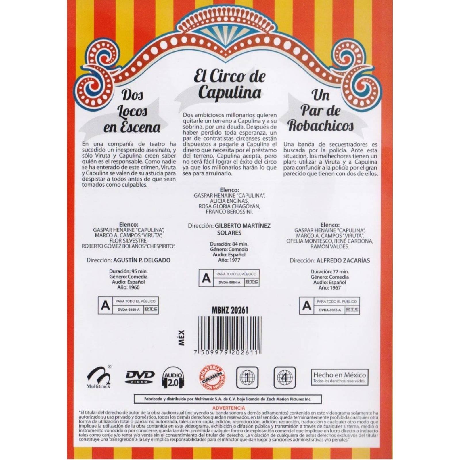 Capulina Volumen 6 Coleccion De 3 Peliculas Dvd