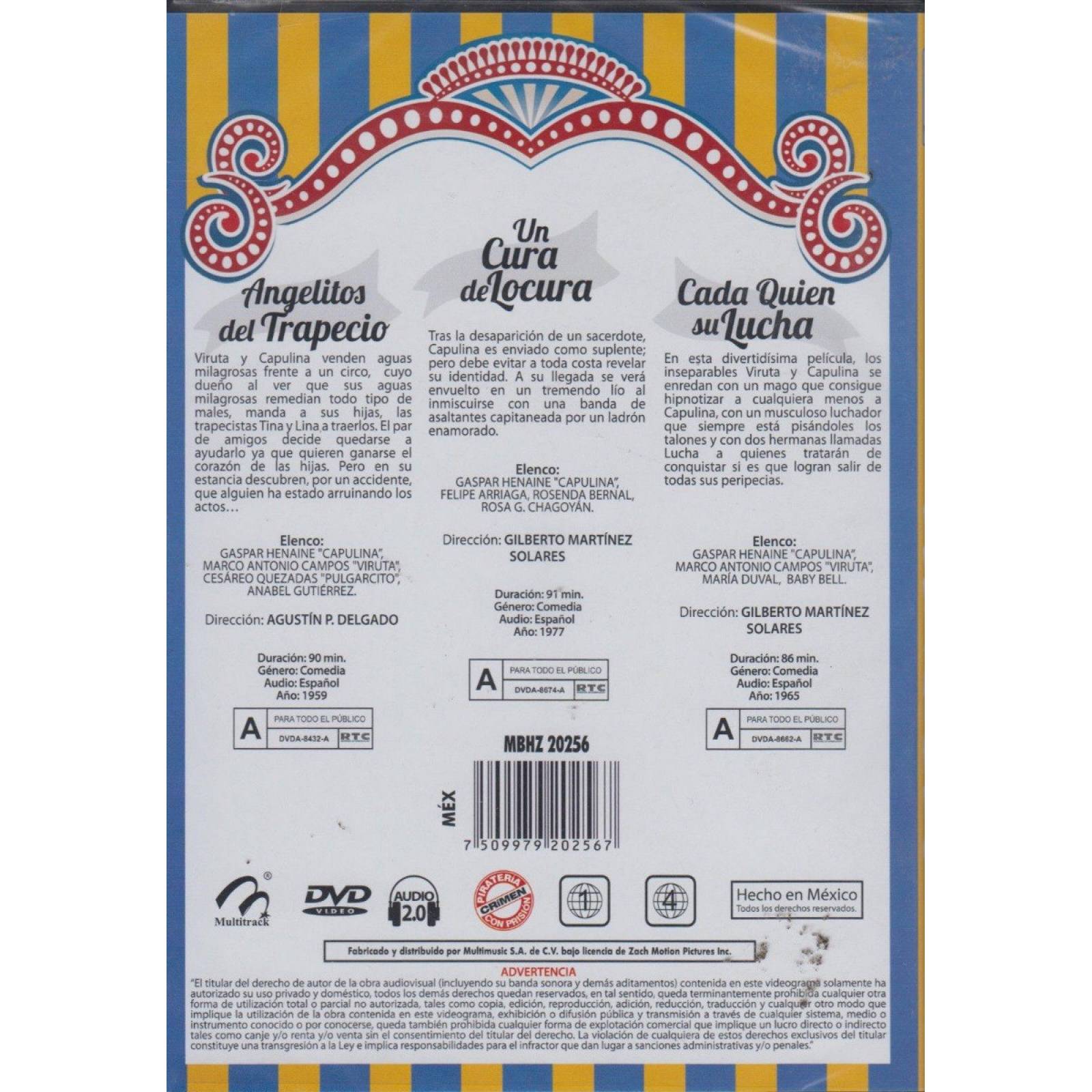 Capulina Volumen 1 Coleccion De 3 Peliculas Dvd