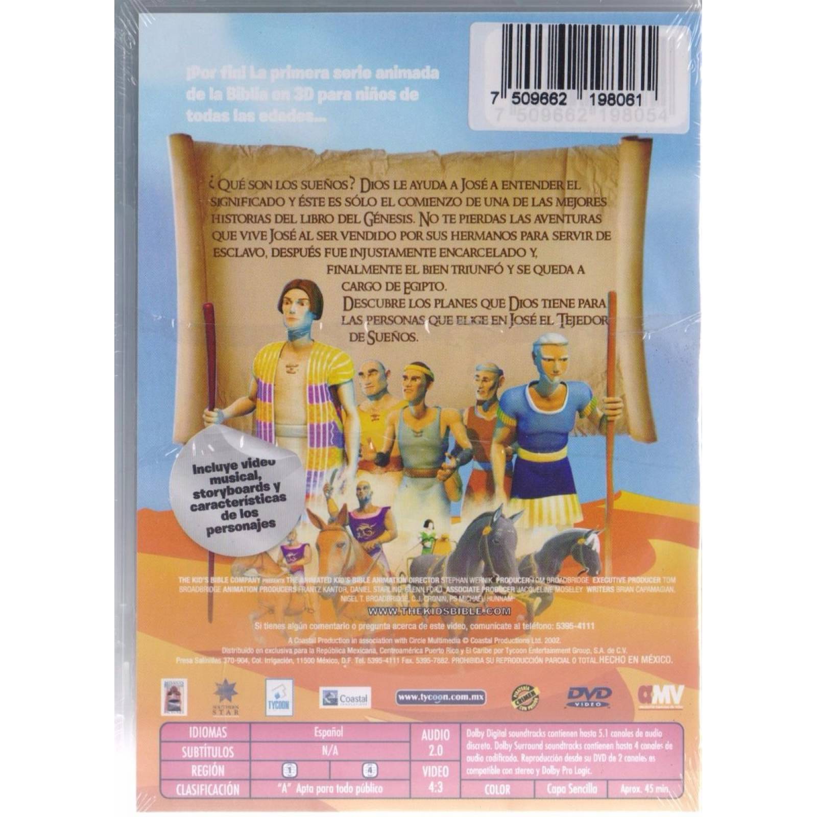 La Biblia Animada Para Niños Jose El Tejedor De Sueños Dvd