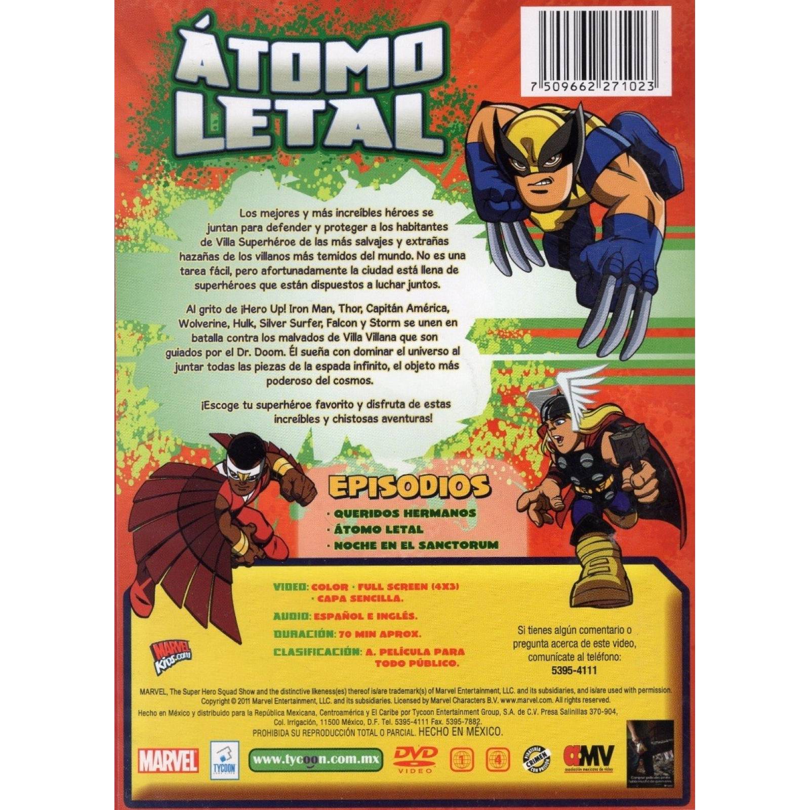 Super Heroes Squad Show Atomo Letal Serie Animada Dvd