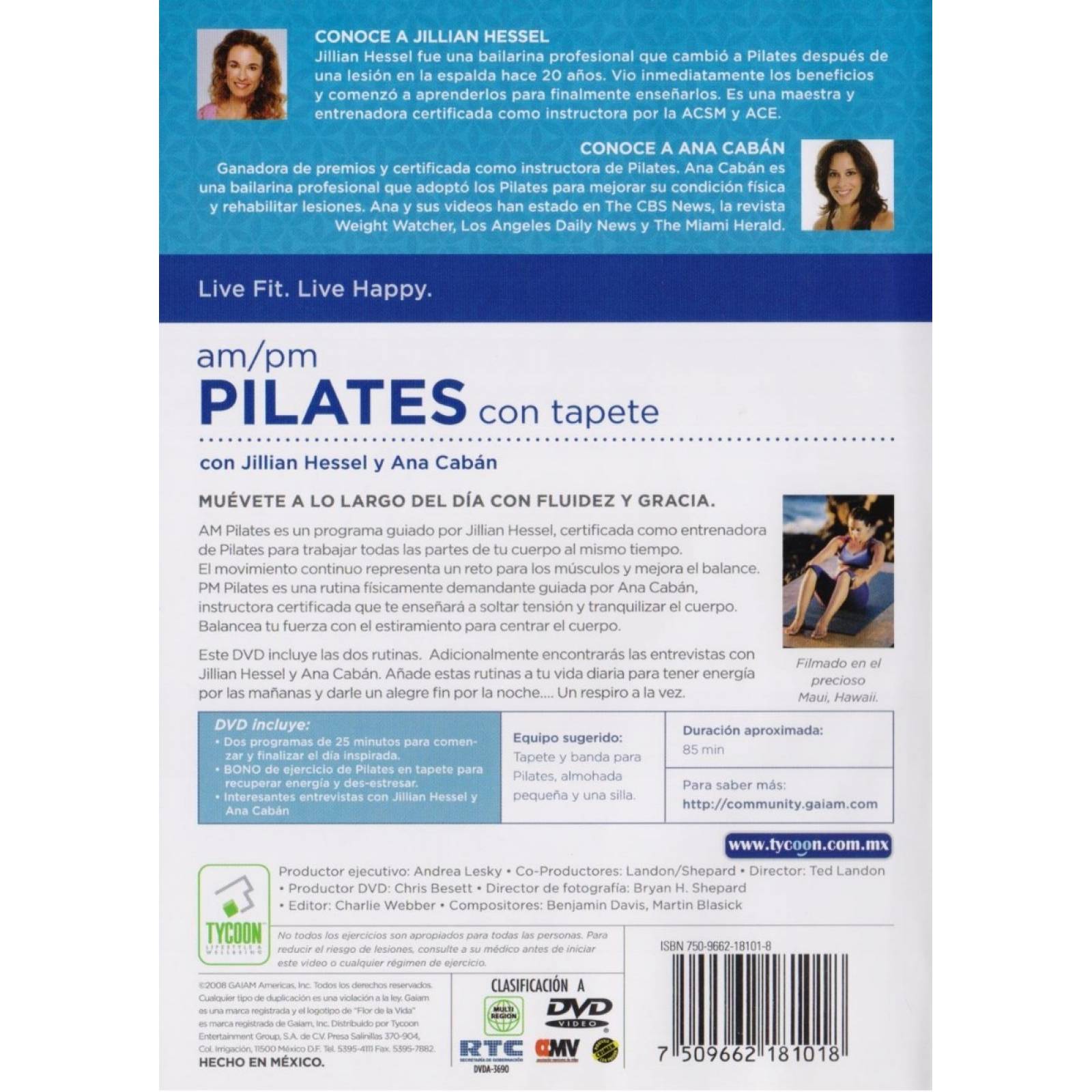 Pilates Con Tapete Am / Pm Con Ana Caban Gaiam Rutinas Dvd