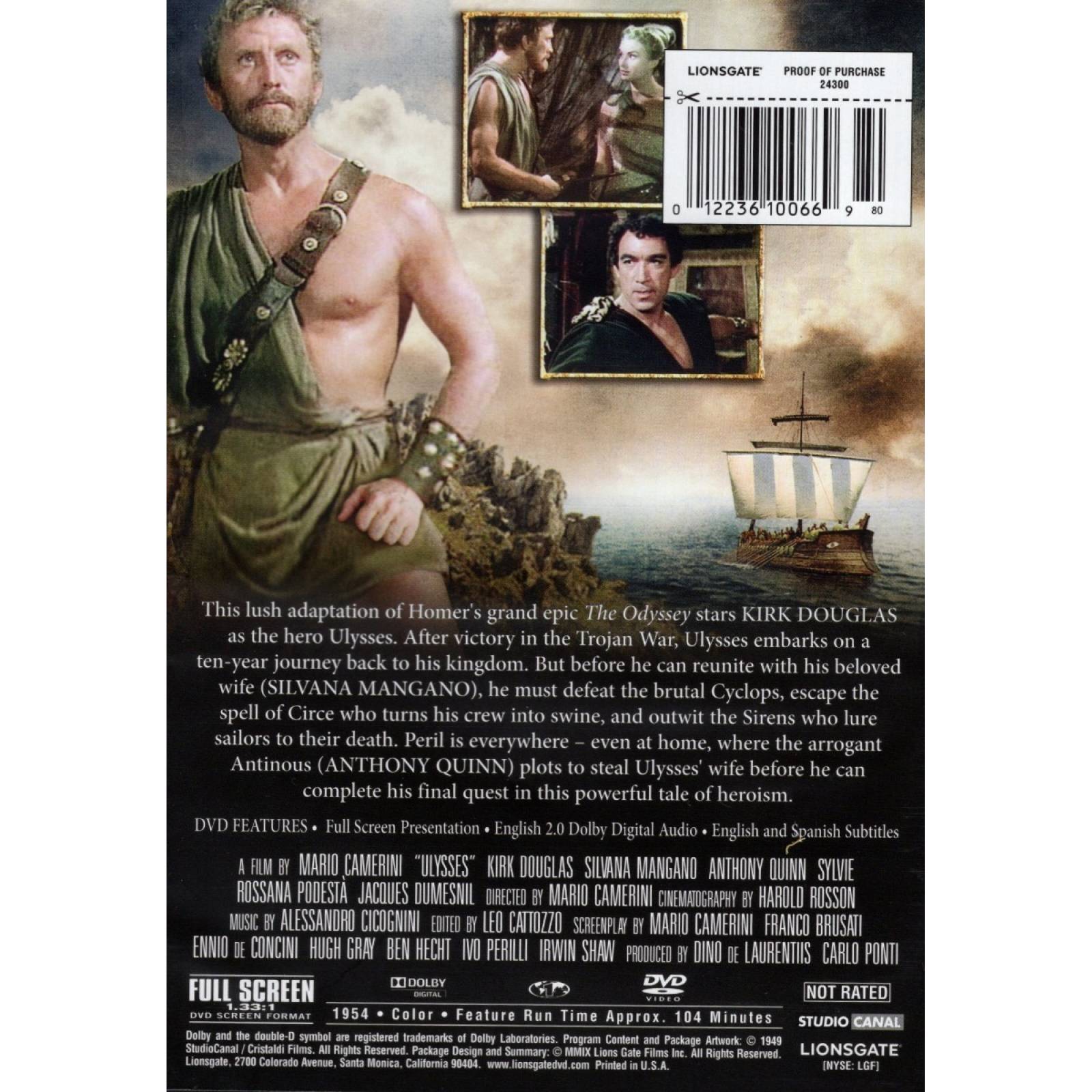 Ulises Ulysses Kirk Douglas 1954 Pelicula Dvd