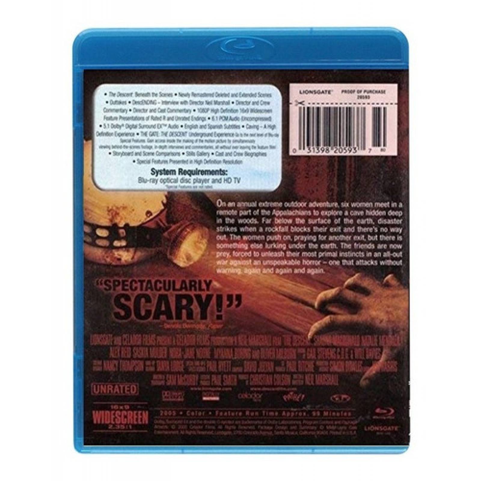 El Descenso Descent 2005 Shauna Macdonald Pelicula Blu-ray