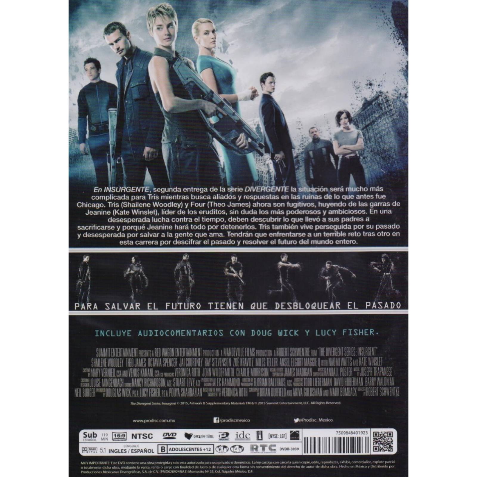 Divergente La Serie Insurgente Shailene Woodley Pelicula Dvd.