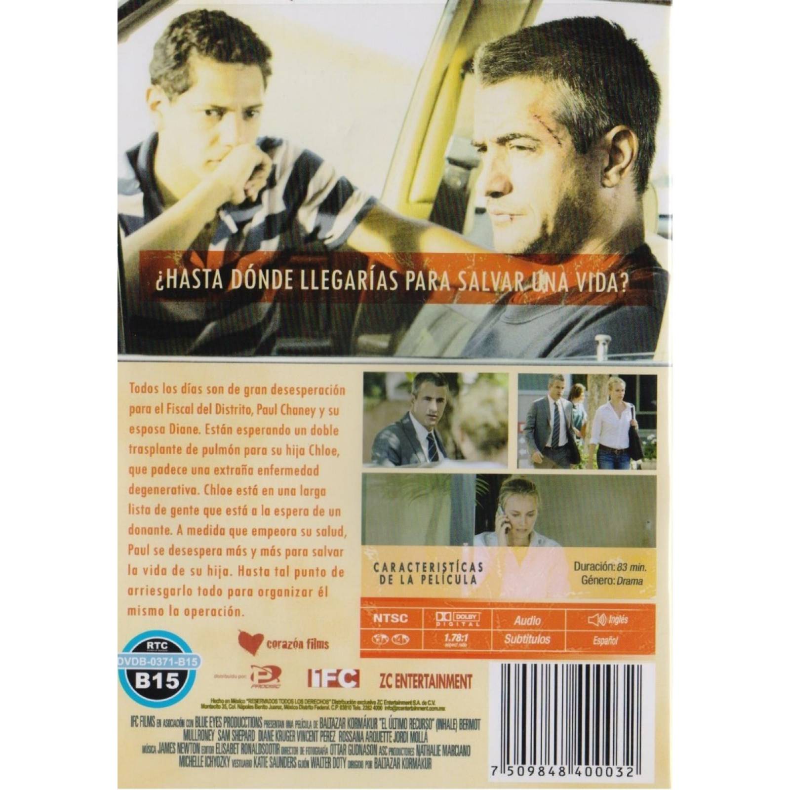 El Ultimo Recurso Inhale Dermot Mulroney Pelicula Dvd.