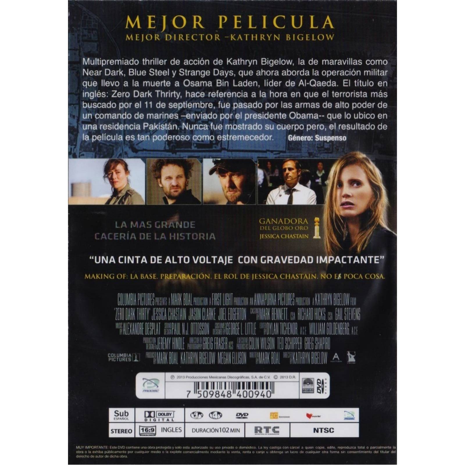 La Noche Mas Oscura Zero Dark Thirty Pelicula Dvd