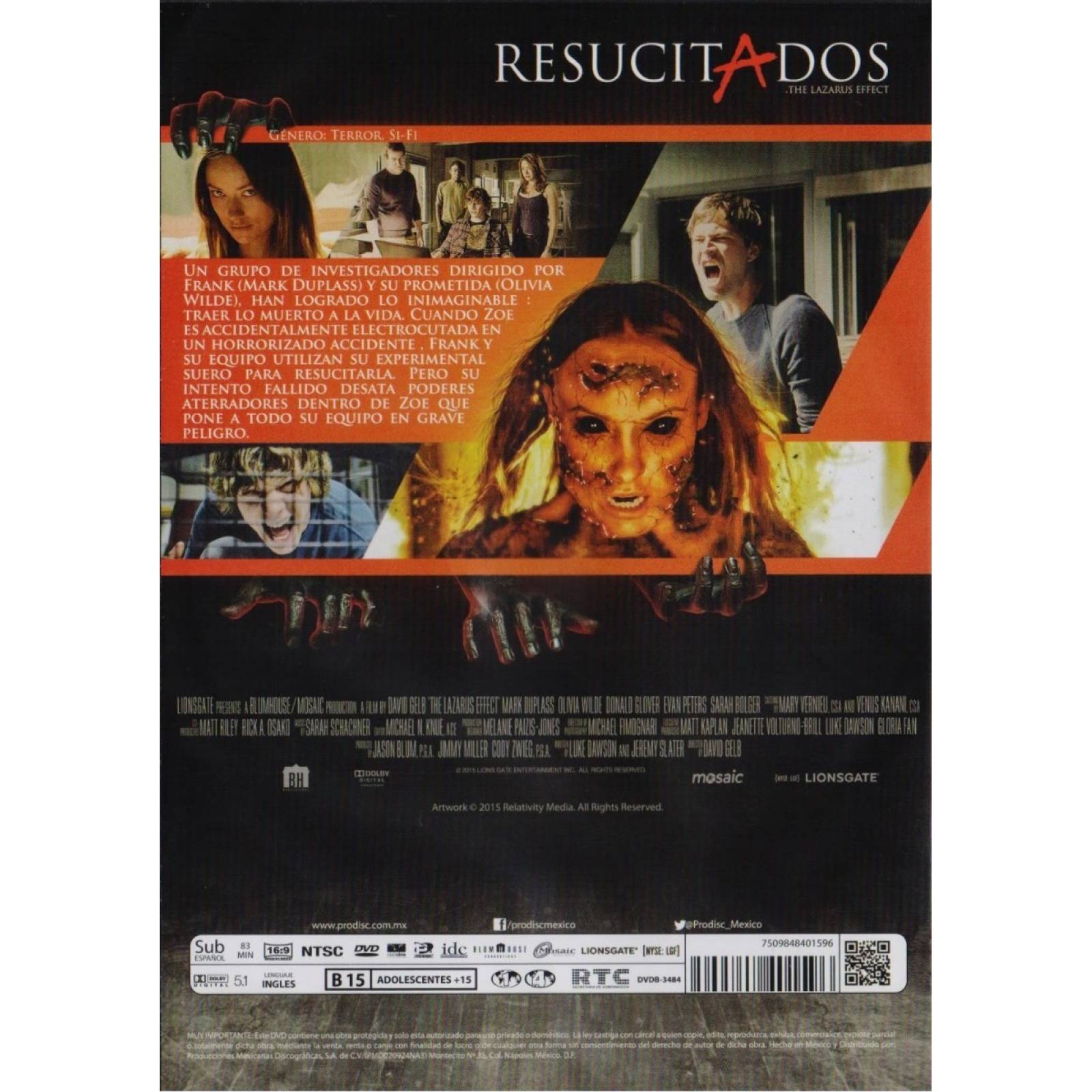 Resucitados The Lazarus Effect Olivia Wilde Pelicula Dvd