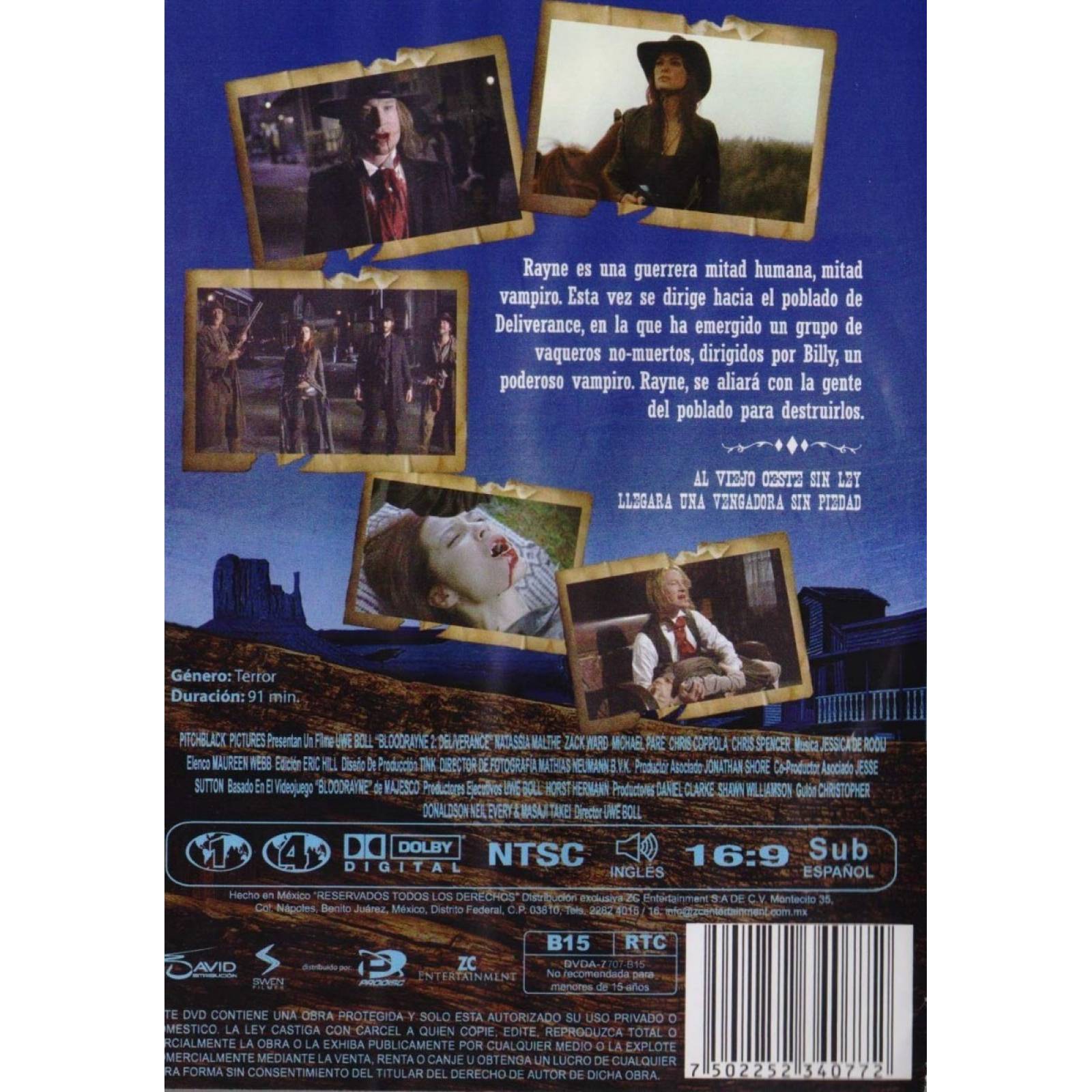 Venganza De Sangre Bloodrayne 2 Dos Pelicula Dvd