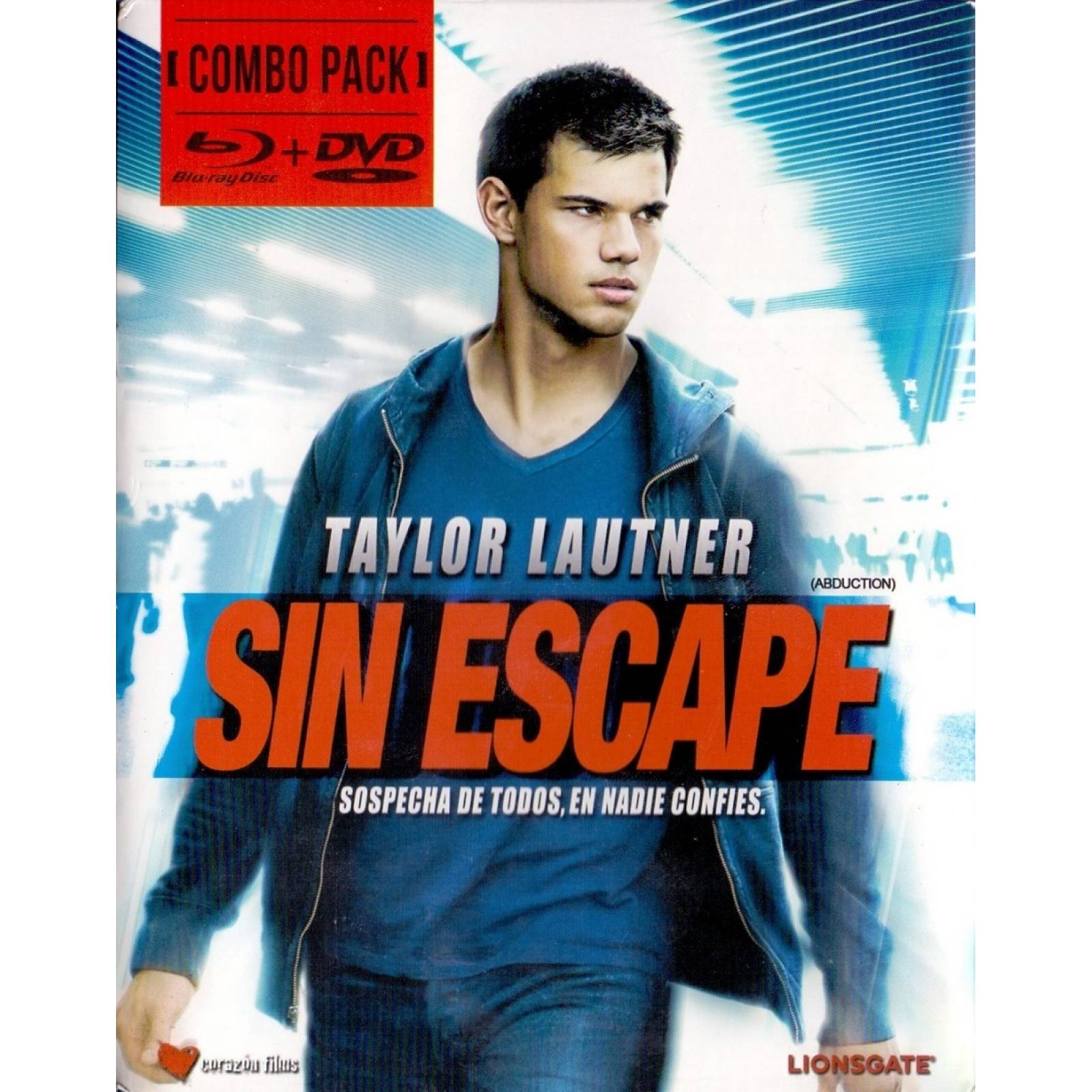 Sin Escape Abduction Taylor Lautner Pelicula Blu-ray + Dvd
