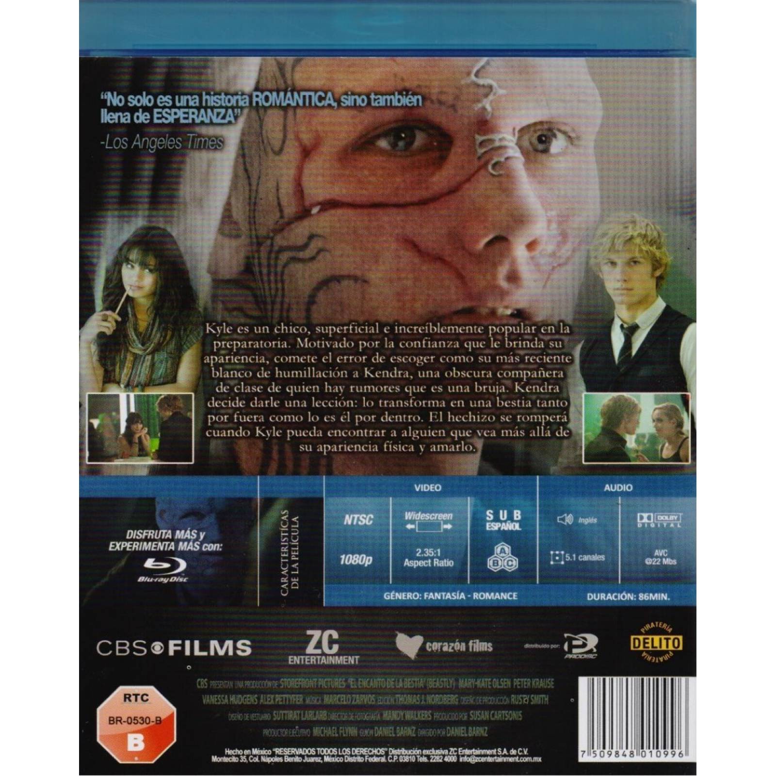 El Encanto De La Bestia Vanessa Hudgens Pelicula Blu-ray