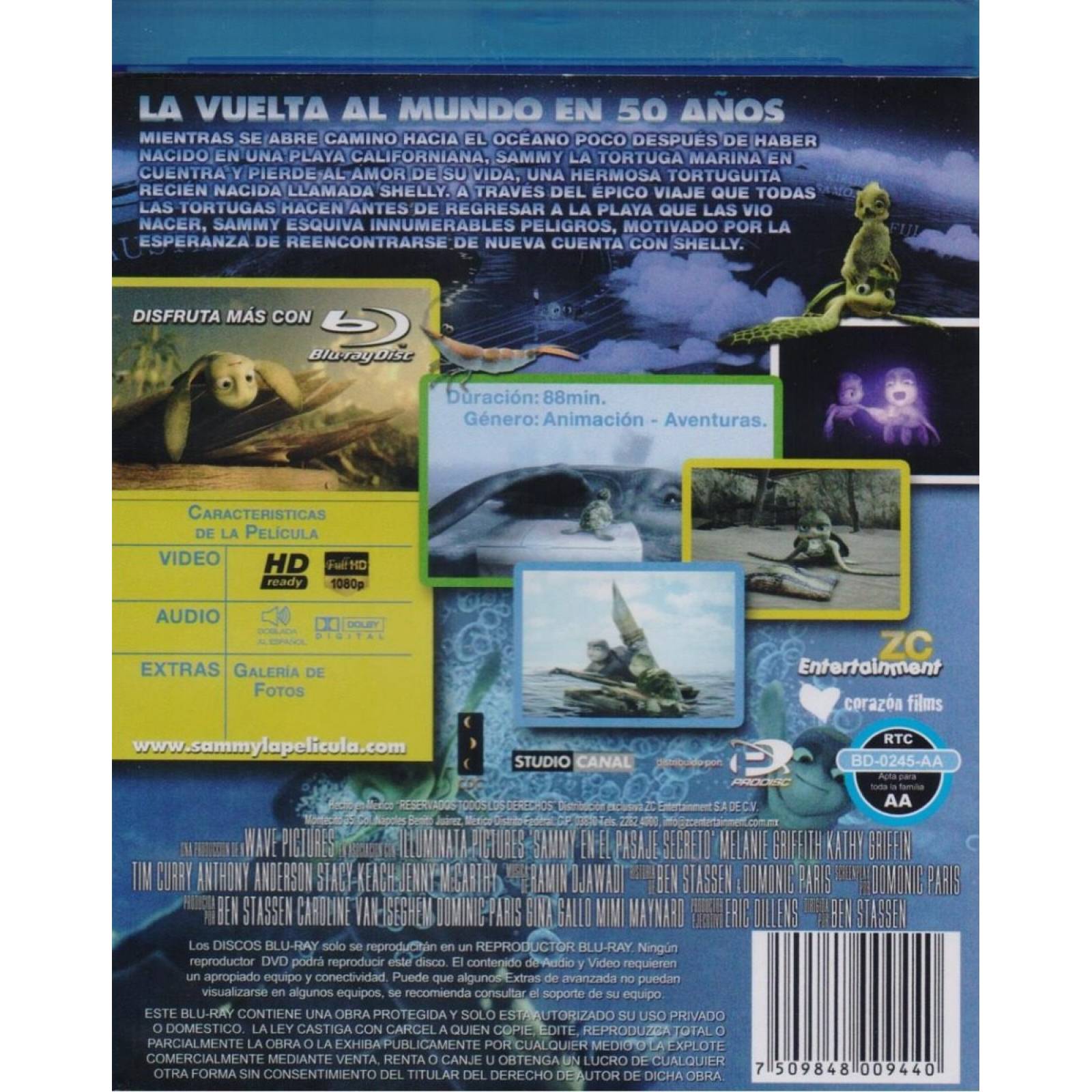 Sammy En El Pasaje Secreto Pelicula Blu-ray.