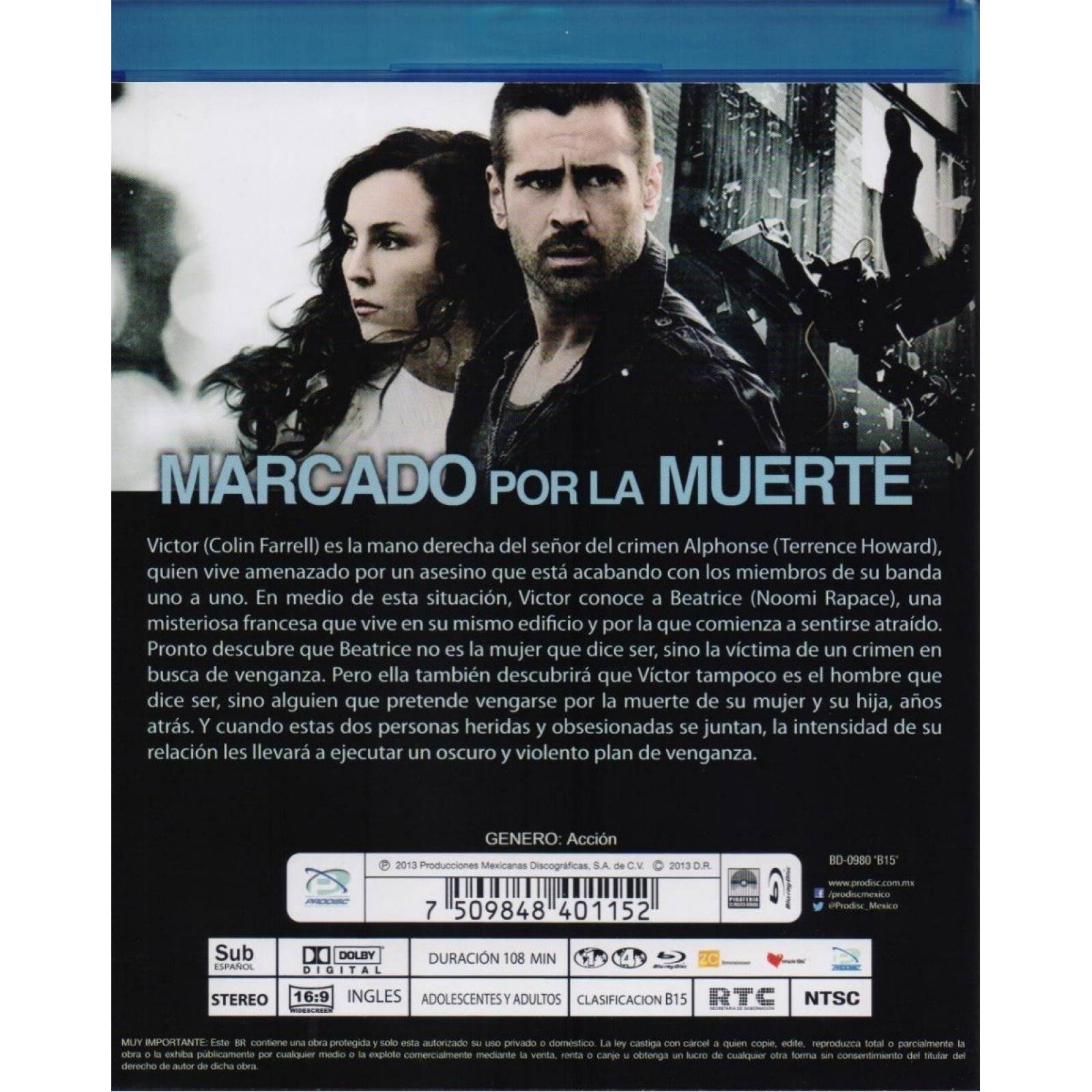 Marcado Por La Muerte Colin Farrel Pelicula Blu-ray