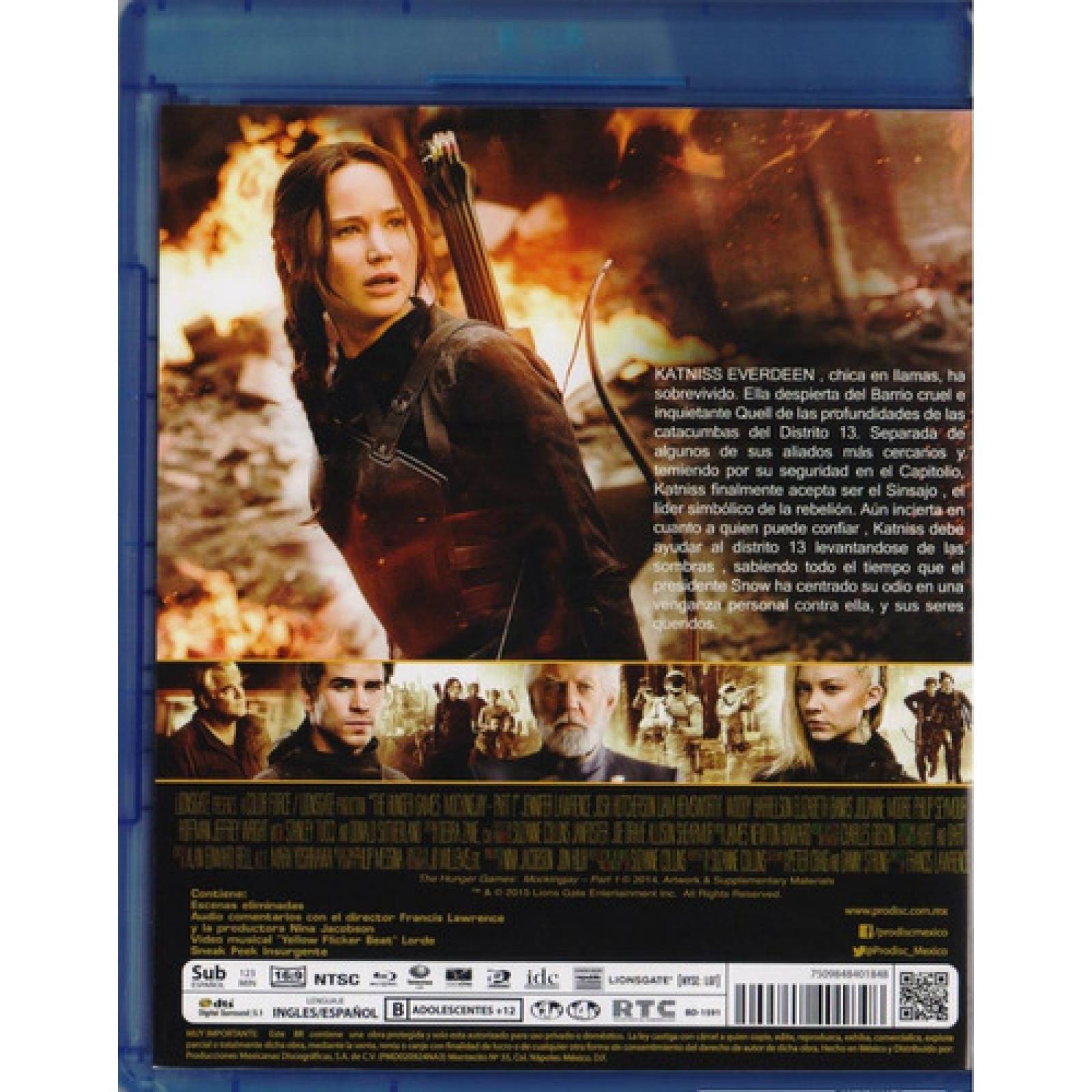 Los Juegos Del Hambre Sinsajo Parte 1 Uno Pelicula Blu-ray