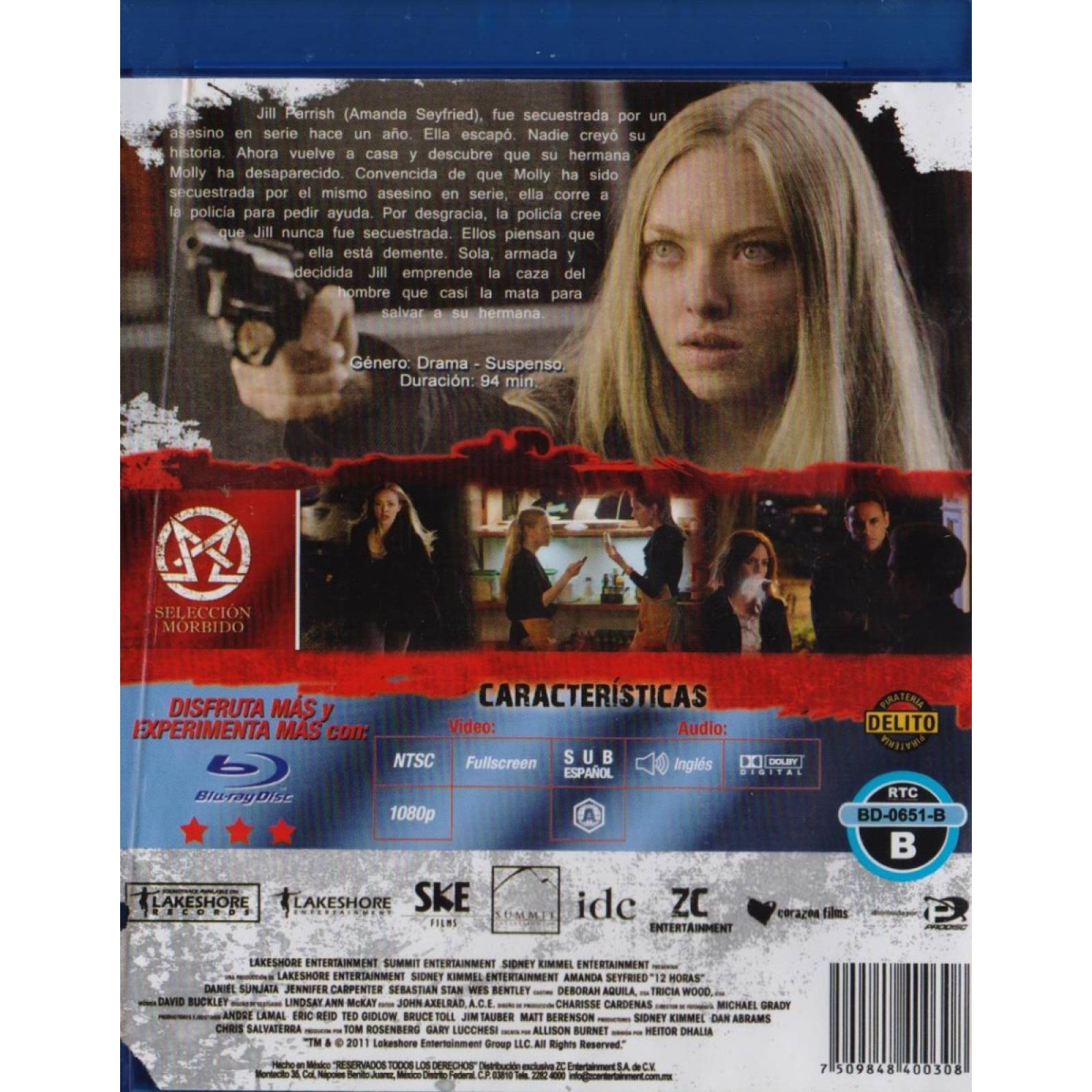 12 Horas Gone Amanda Seyfried Pelicula Blu-ray