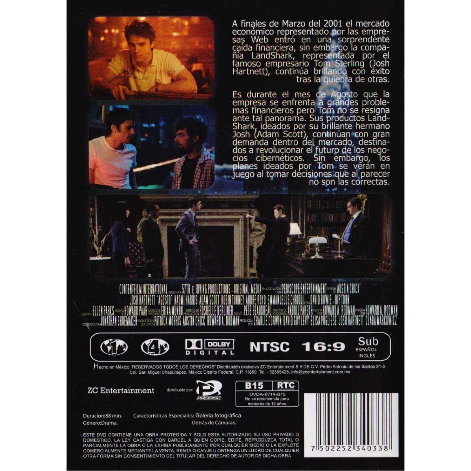 Agosto August 2008 David Bowie Pelicula Dvd