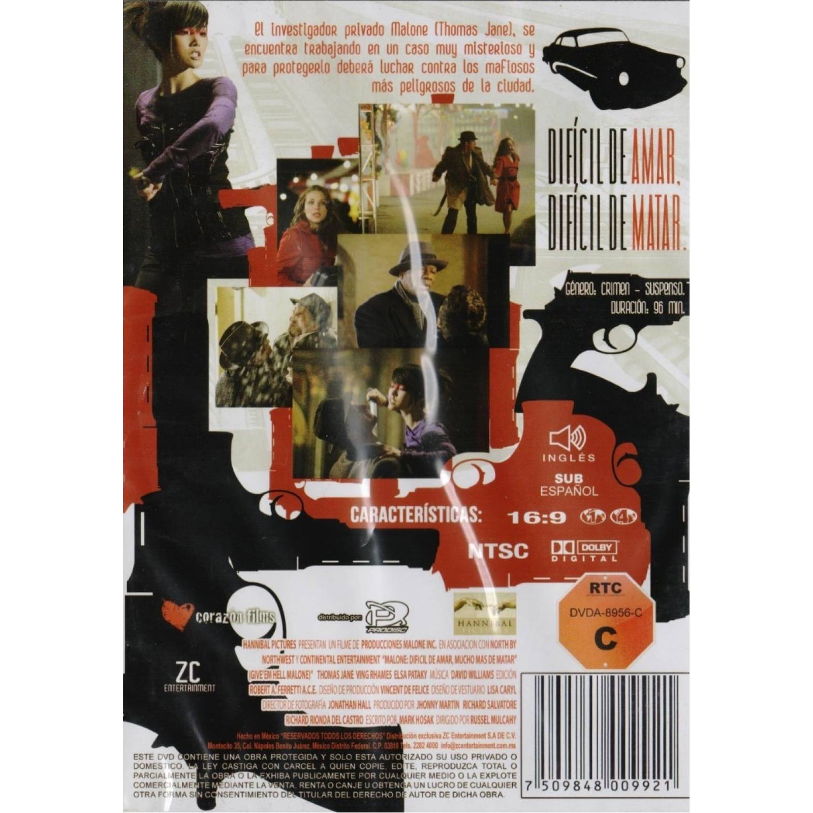 Malone Give Em Hell Malone Thomas Jane Pelicula Dvd