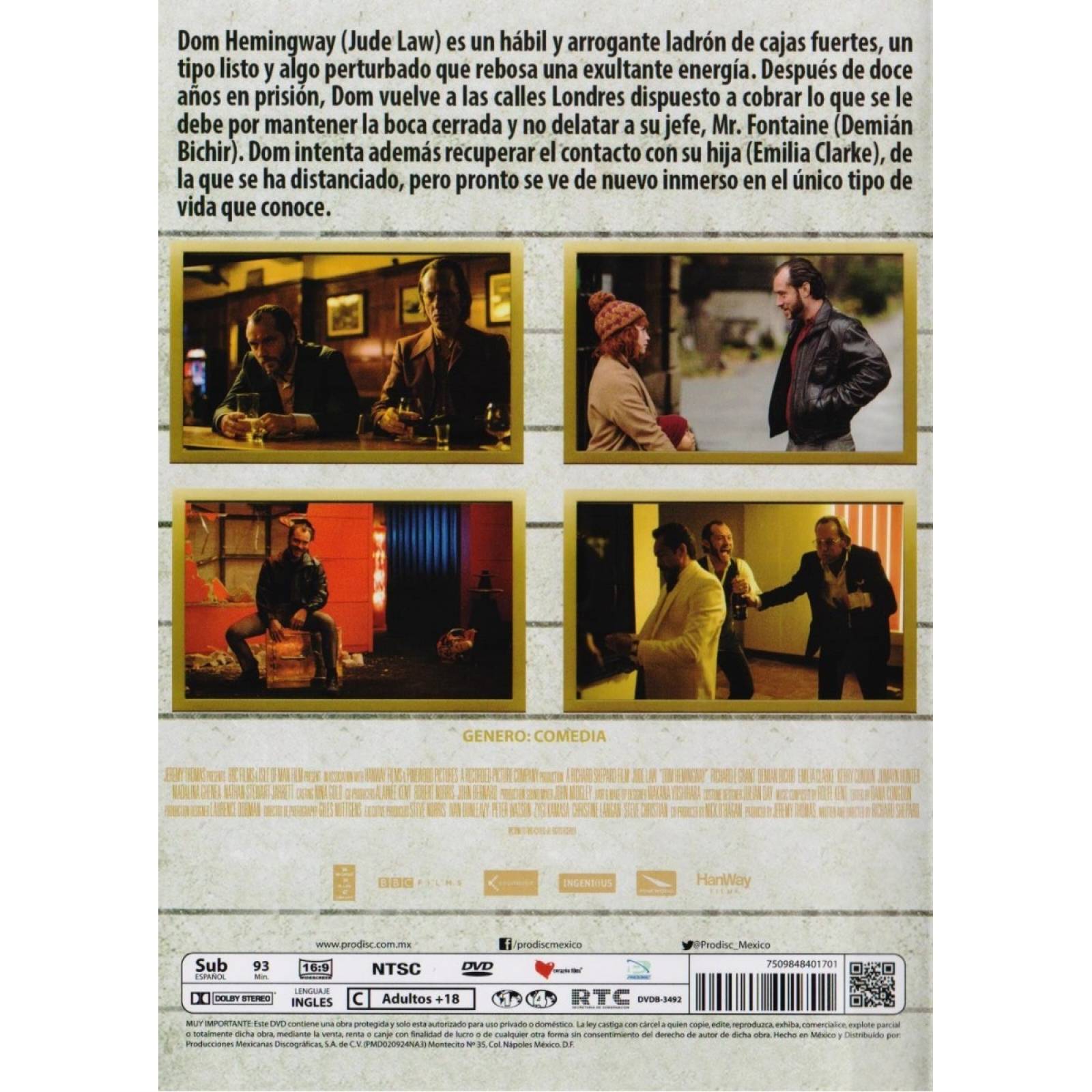 Dom Hemingway Demian Bichir Emilia Clarke Pelicula Dvd