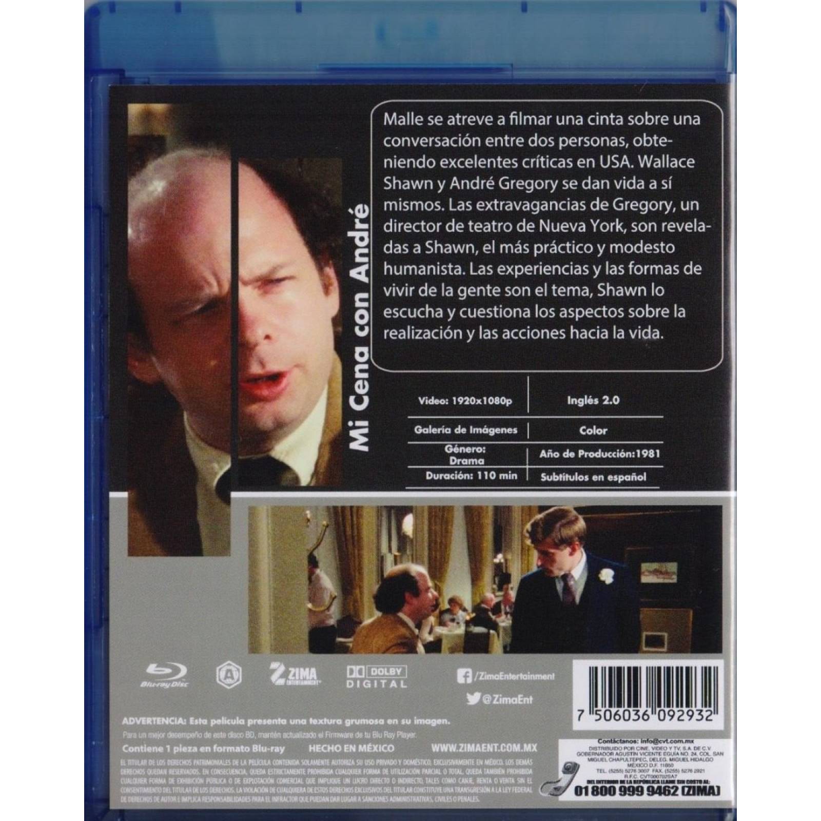 Mi Cena Con Andre Louis Malle Pelicula Blu-ray