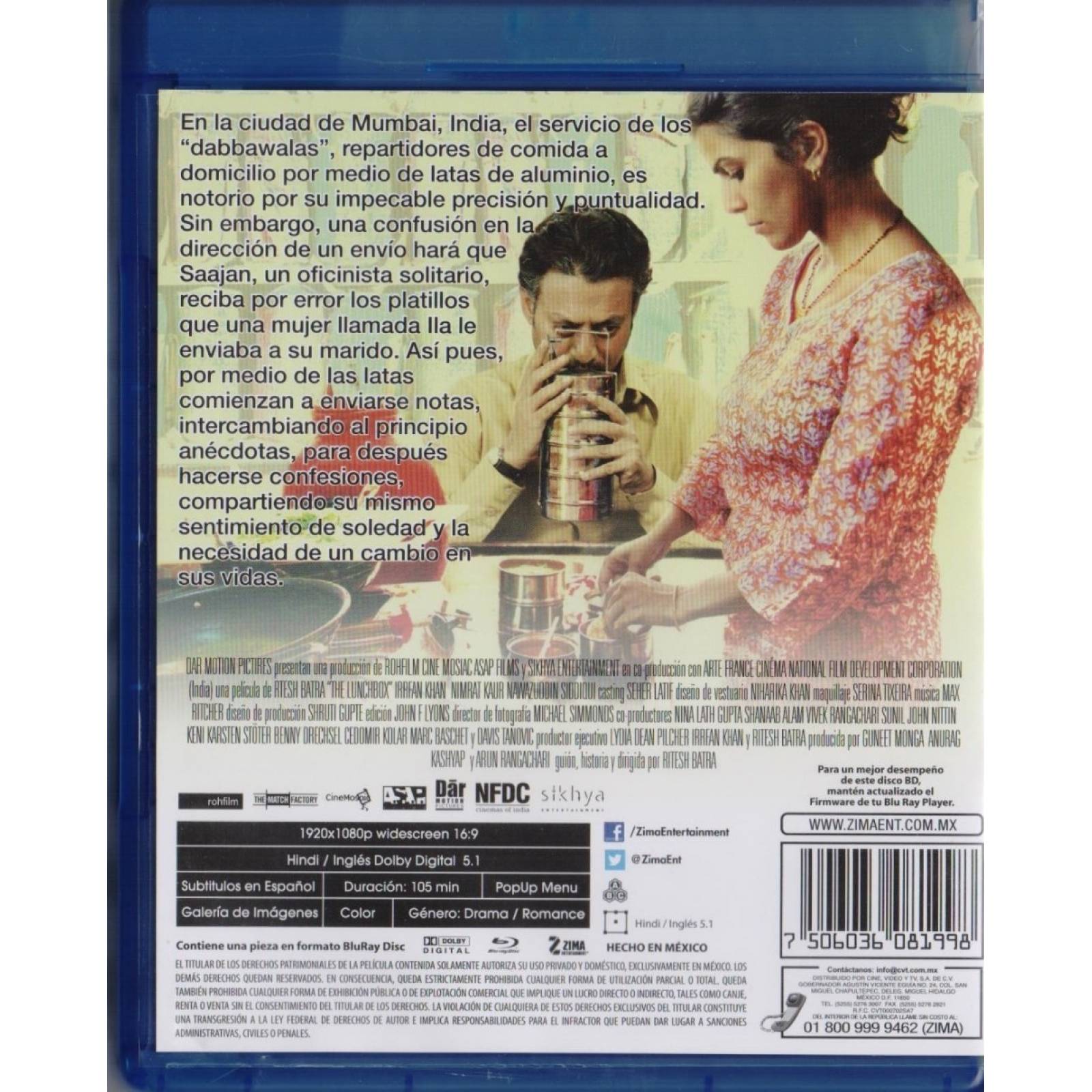 Amor A La Carta The Lunchbox Irrfan Khan Pelicula Blu-ray