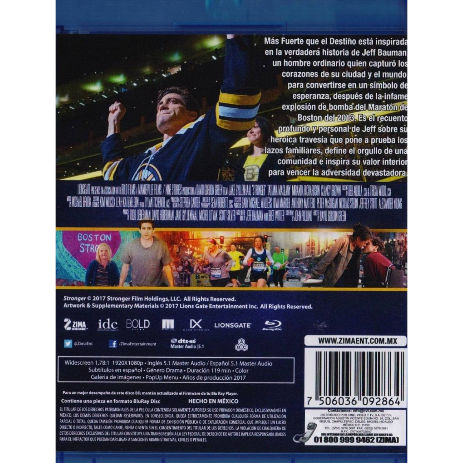 Mas Fuerte Que El Destino Stronger Pelicula Blu-ray