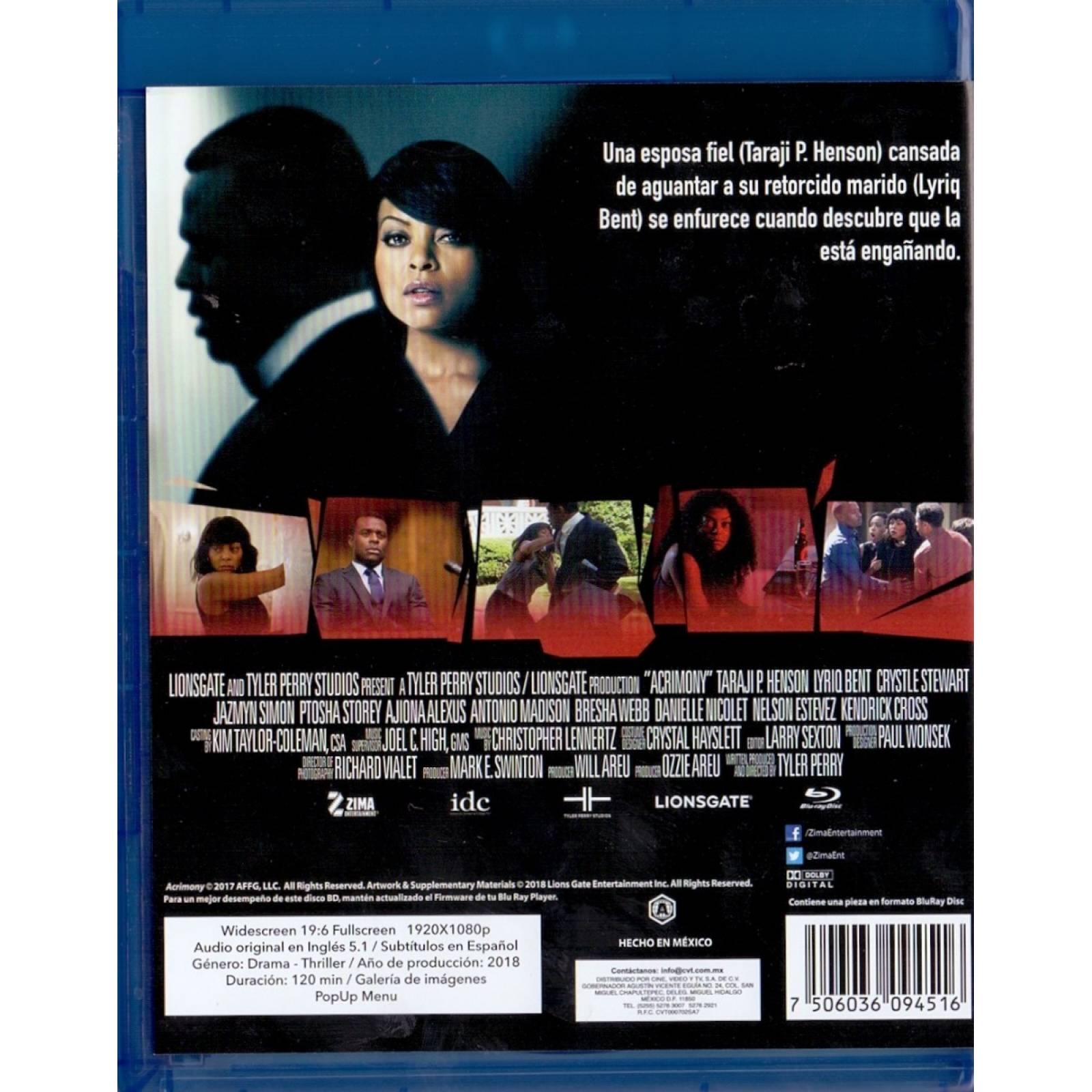 Infiel Acrimony Taraji P Henson Pelicula BluRay