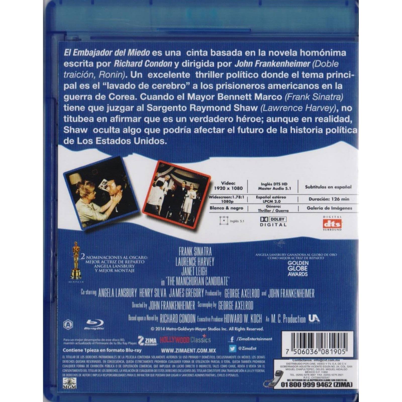 El Embajador Del Miedo 1962 Frank Sinatra Pelicula Blu-ray