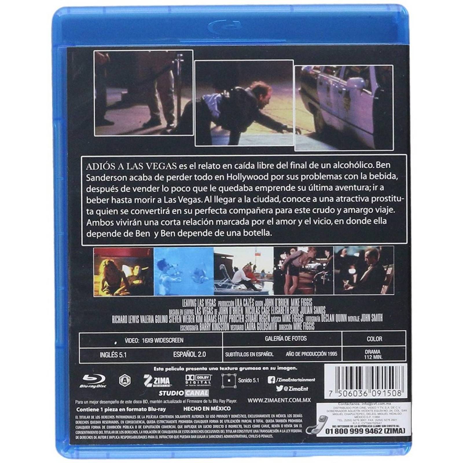 Adios A Las Vegas Leaving 1995 Nicolas Cage Pelicula Blu-ray