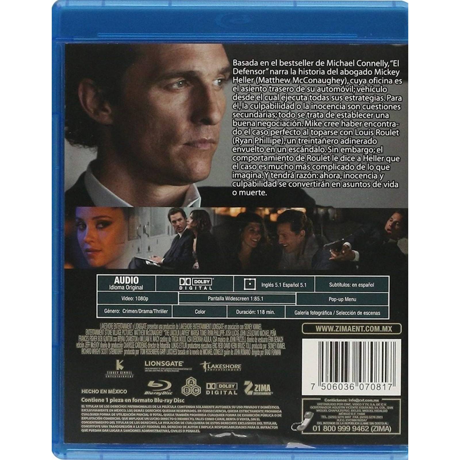El Defensor The Lincoln Lawyer Brad Furman Pelicula Blu-ray