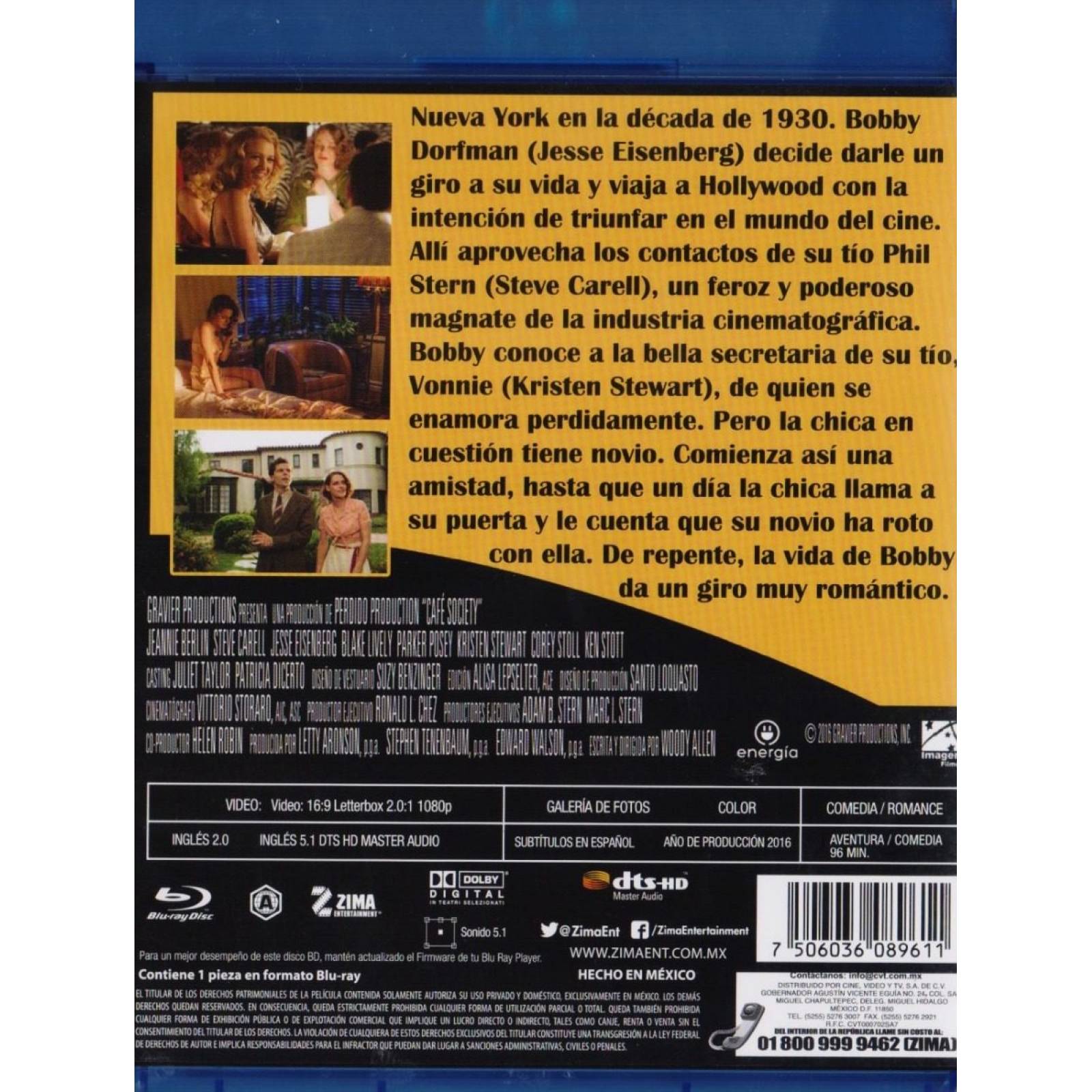 Cafe Society Jesse Eisenberg Pelicula En Blu-ray