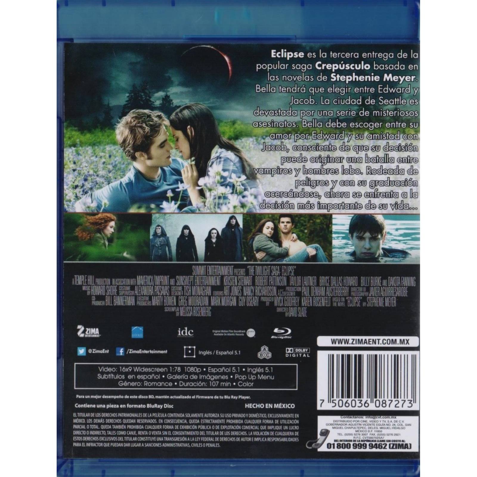 Eclipse Saga Crepusculo Robert Patinson Pelicula Blu-ray